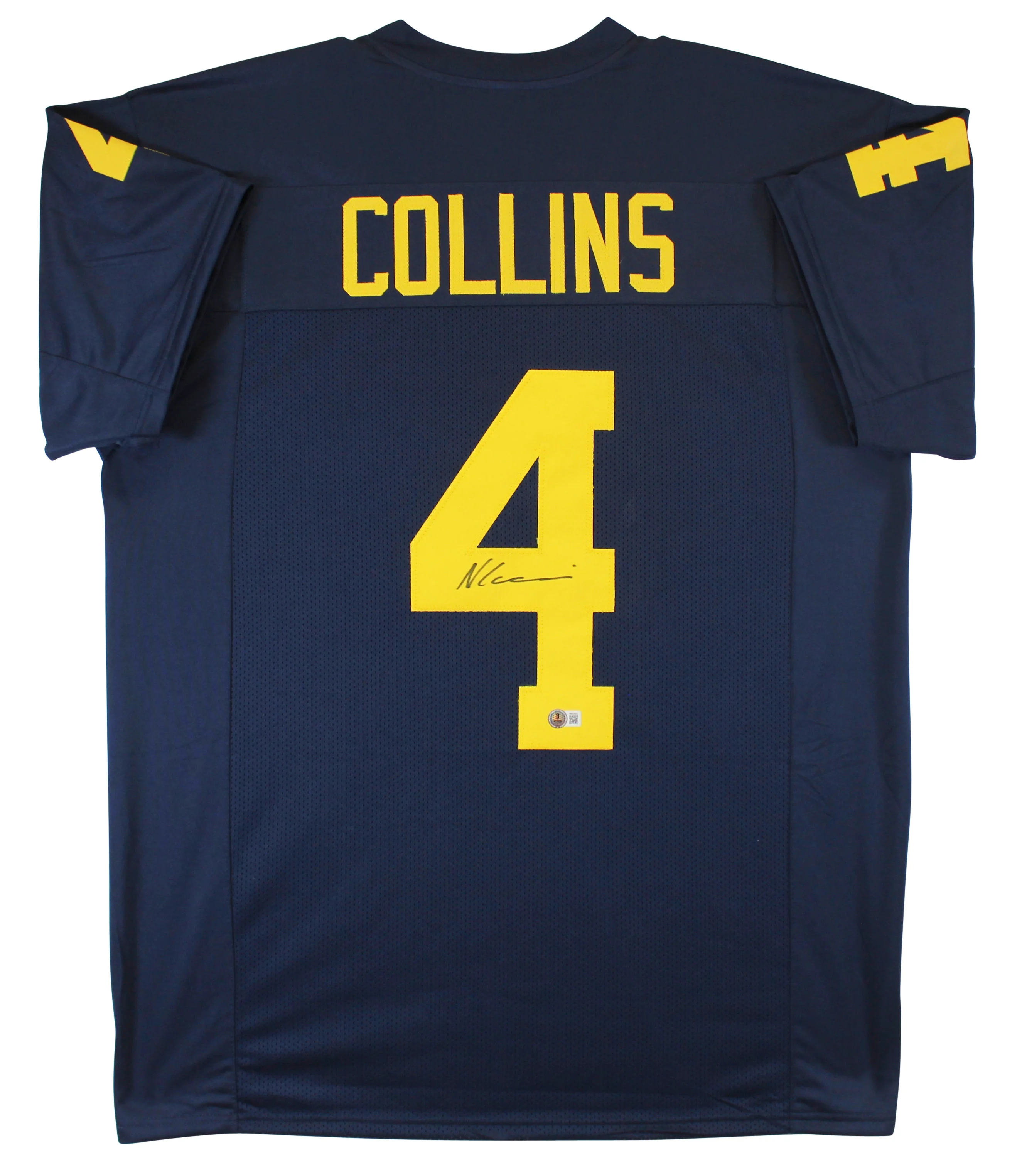 Michigan Nico Collins Authentic Signed Navy Blue Pro Style Jersey BAS Witnessed - Image 2