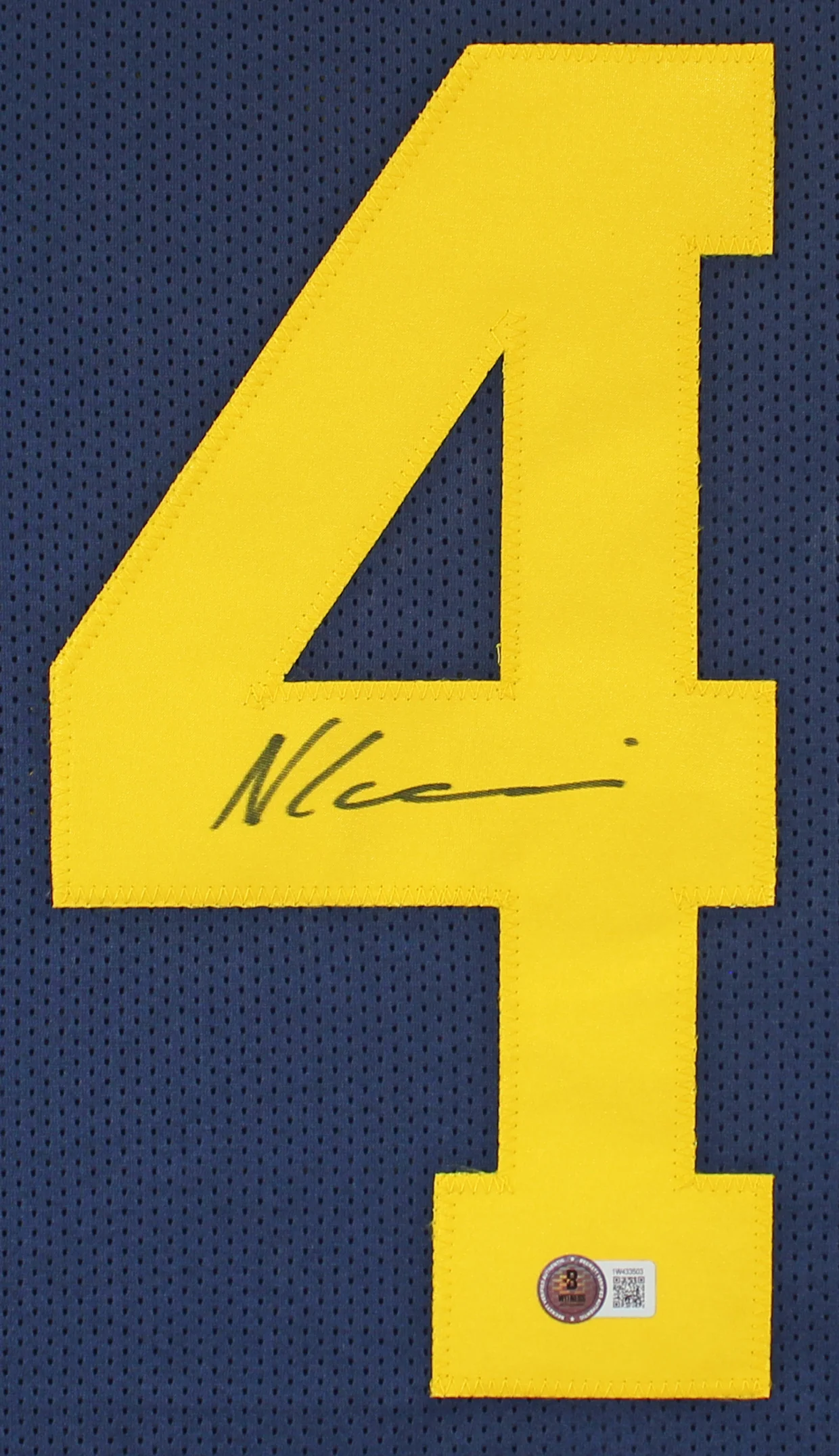 Michigan Nico Collins Authentic Signed Navy Blue Pro Style Jersey BAS Witnessed - Image 3