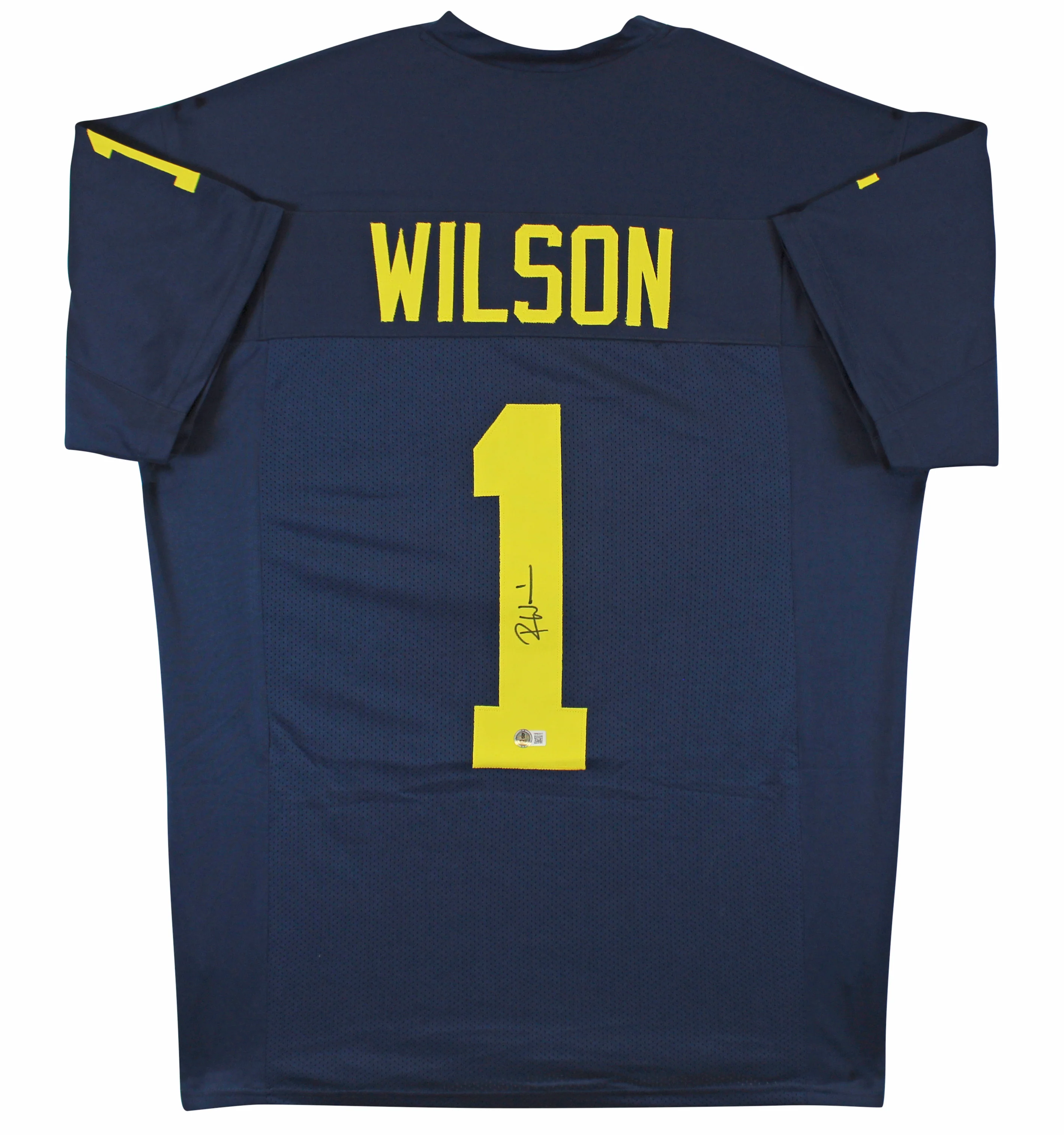 Michigan Roman Wilson Authentic Signed Navy Pro Style Jersey BAS Witnessed - Image 2