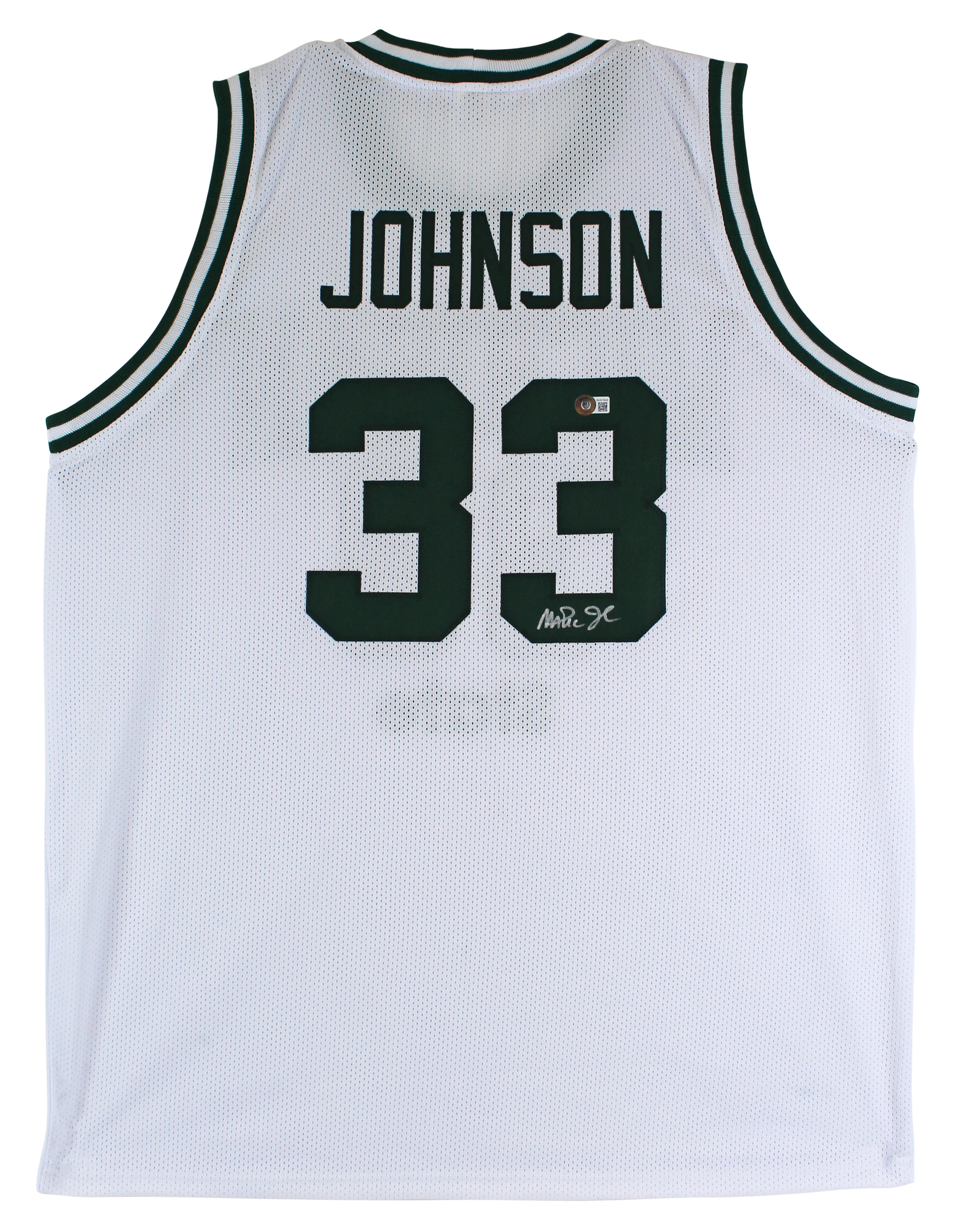 Michigan State Magic Johnson Authentic Signed White Jersey BAS Witnessed - Image 5