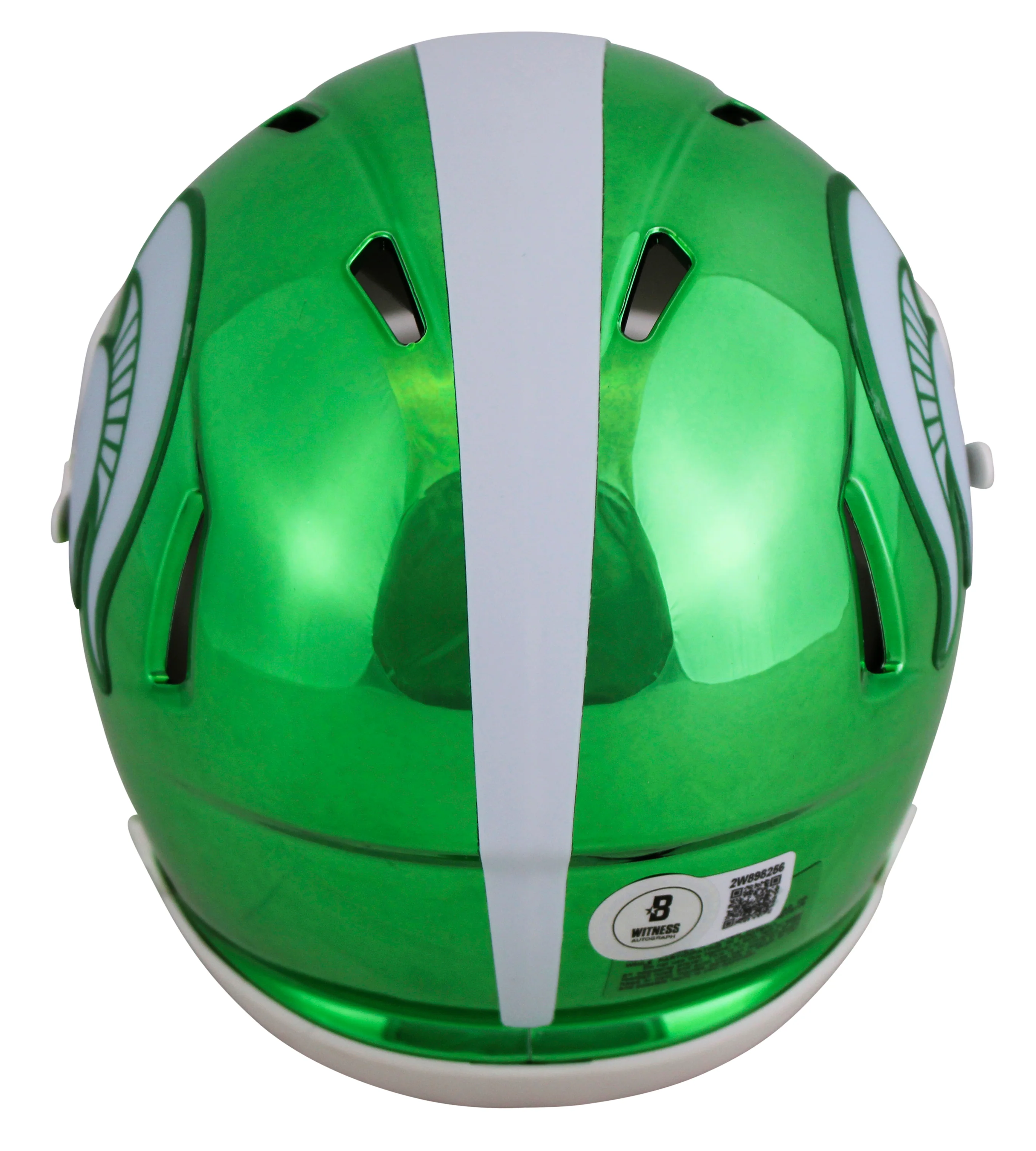 Michigan State Magic Johnson Signed Chrome Speed Mini Helmet BAS Witnessed - Image 3