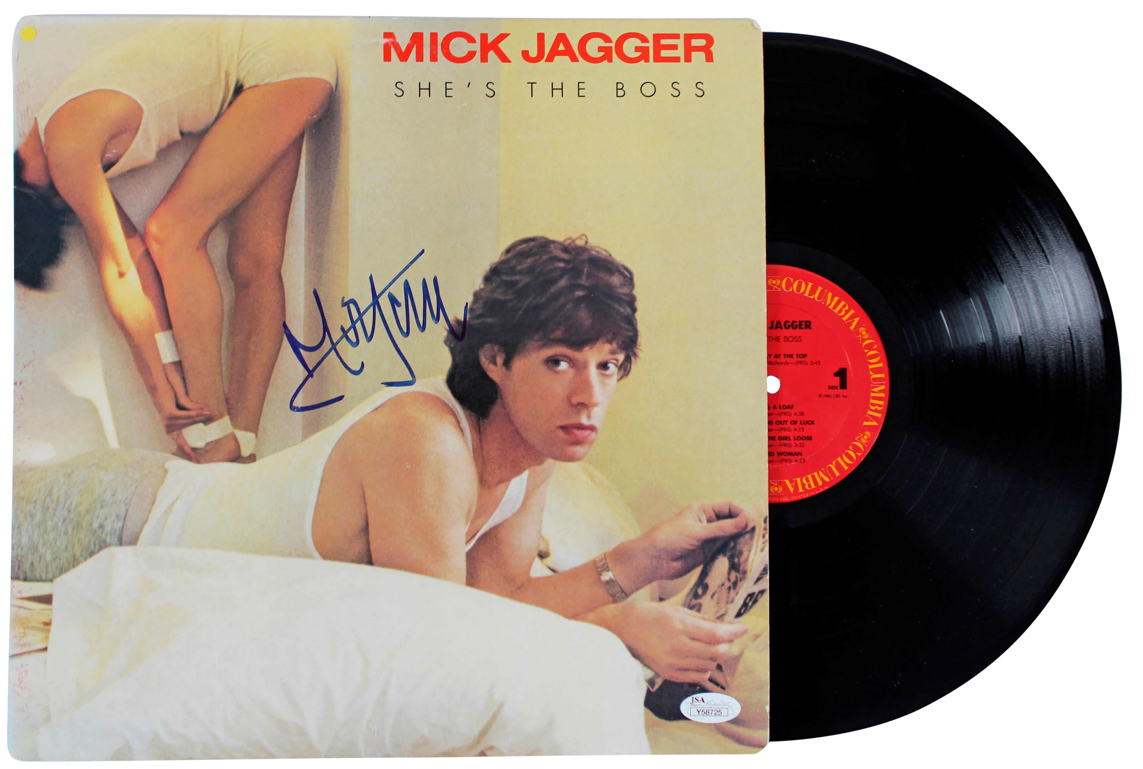 Mick Jagger Authentic Signed She's The Boss Album Cover W/ Vinyl JSA #Y58725 - Image 2