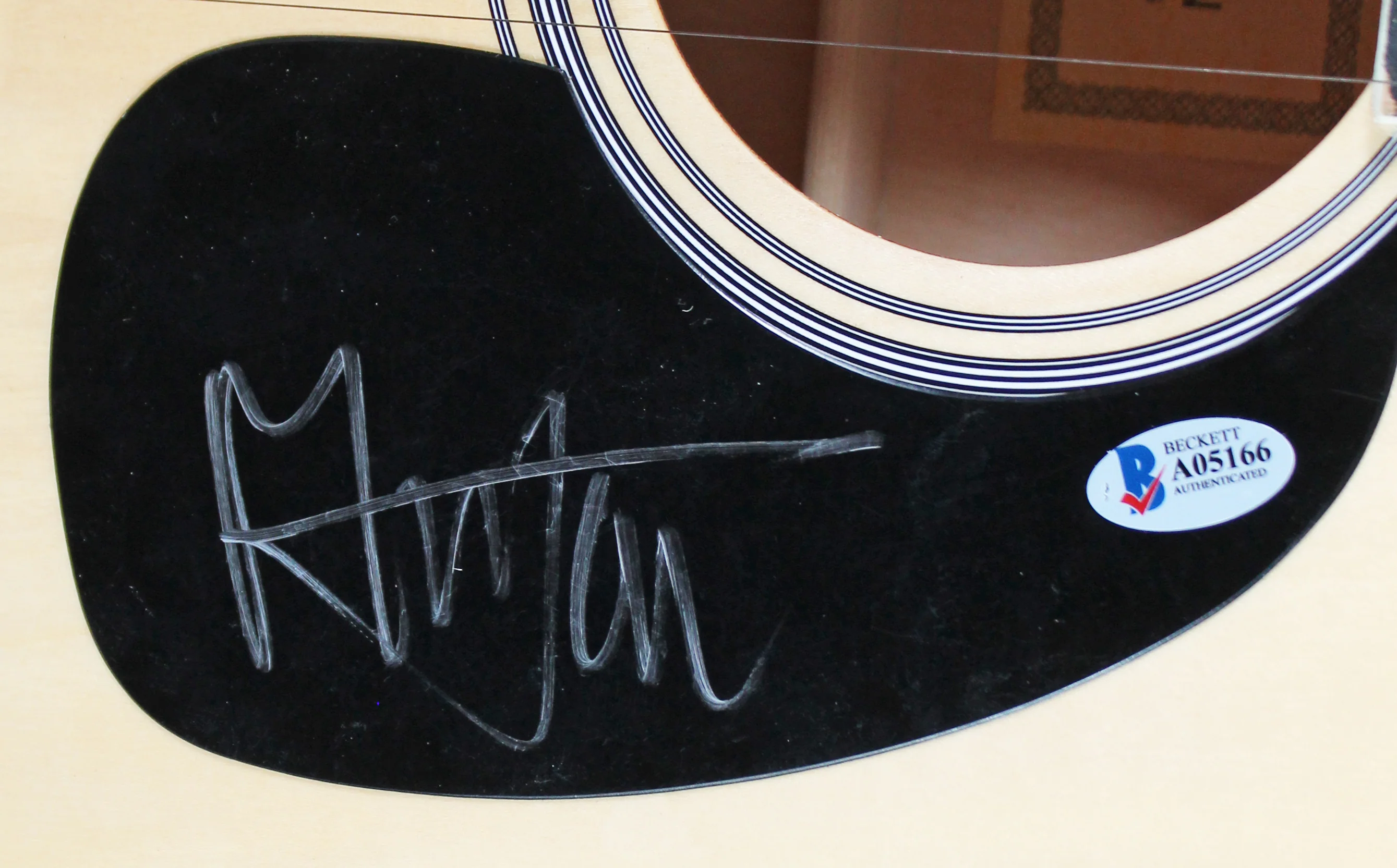 Mick Jagger Rolling Stones Authentic Signed Natural Acoustic Guitar BAS #A05166 - Image 3