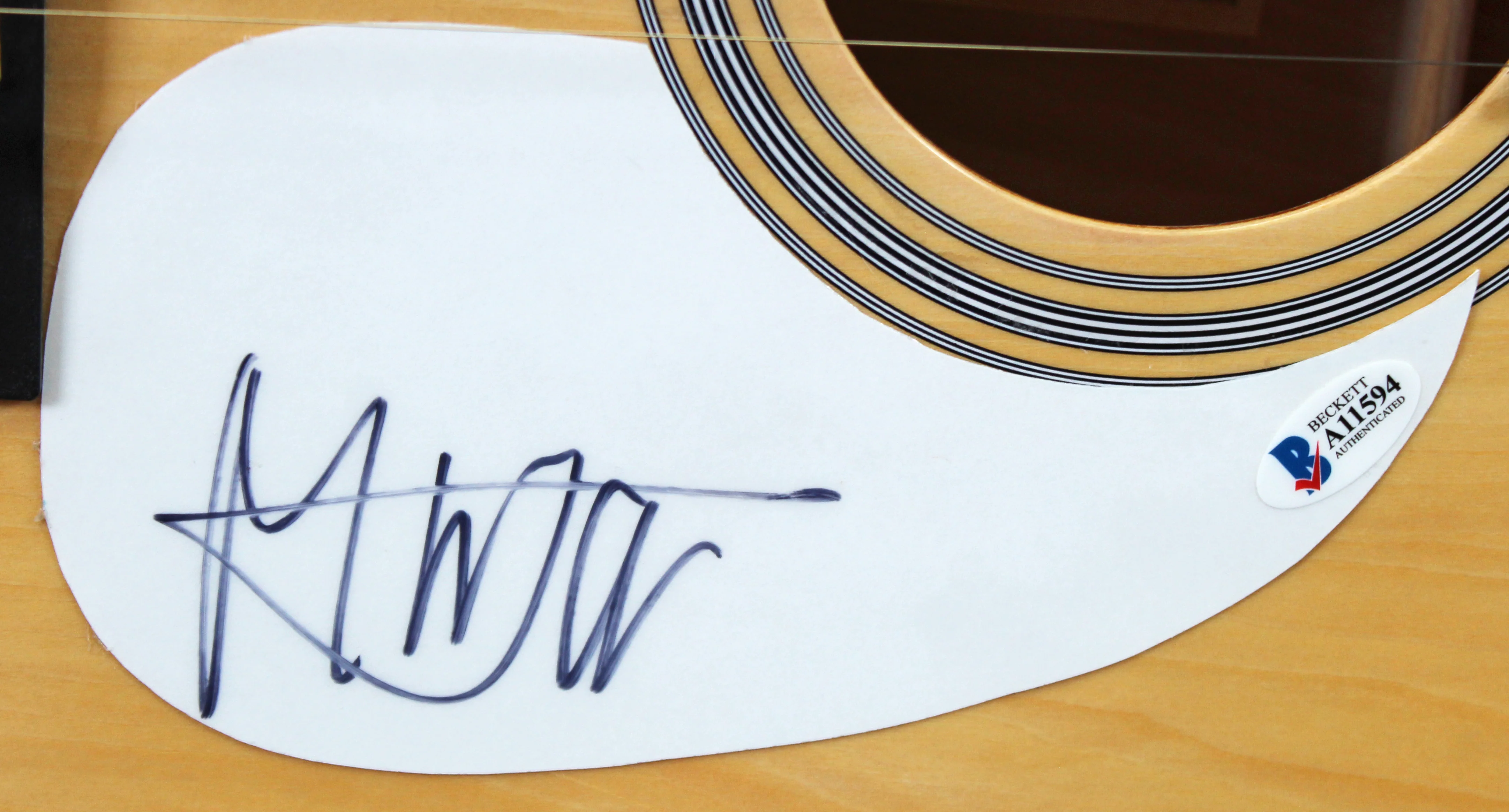 Mick Jagger Rolling Stones Authentic Signed Natural Acoustic Guitar BAS #A11594 - Image 3