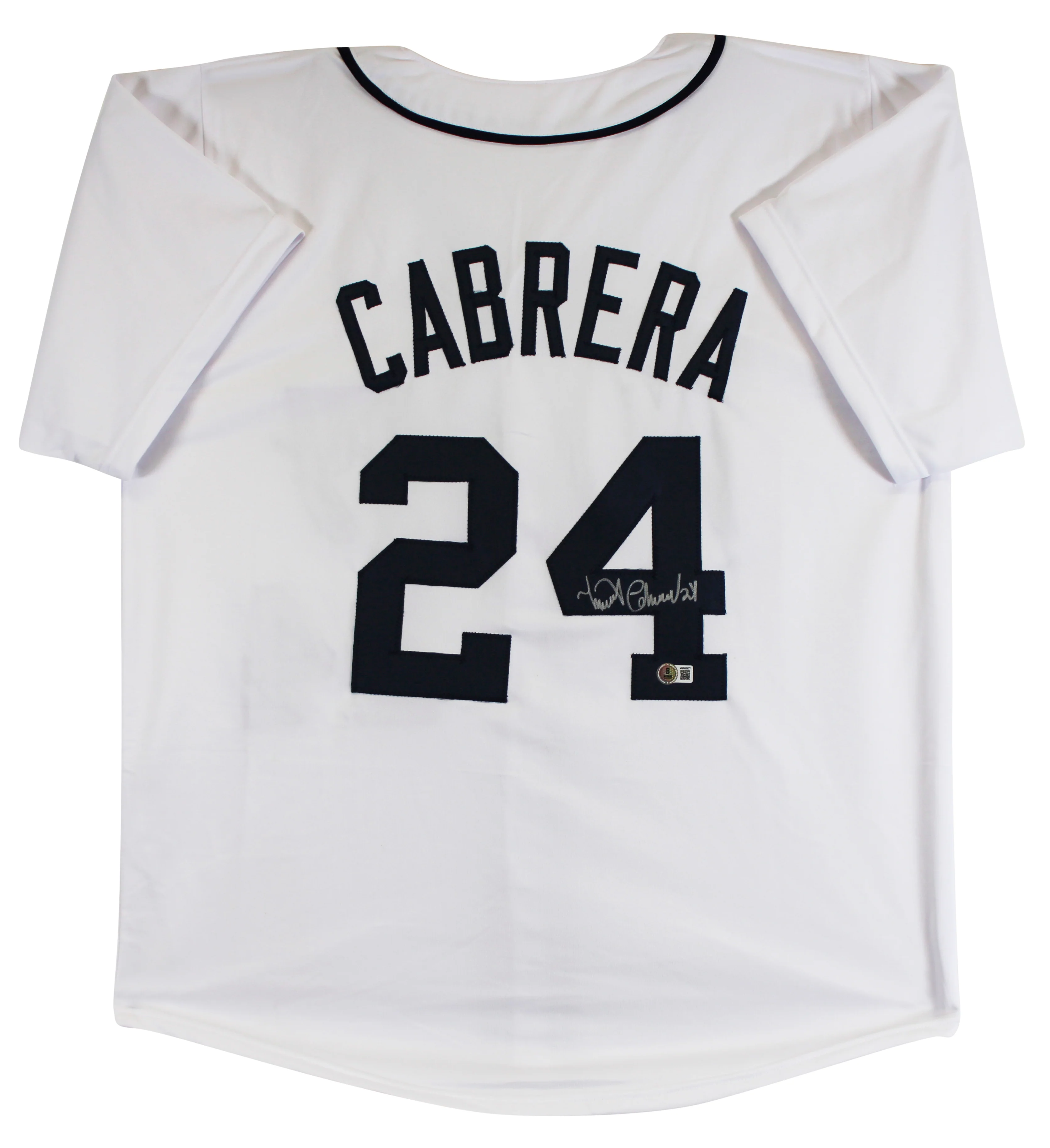 Miguel Cabrera Authentic Signed White Pro Style Jersey Autographed BAS Witnessed - Image 2