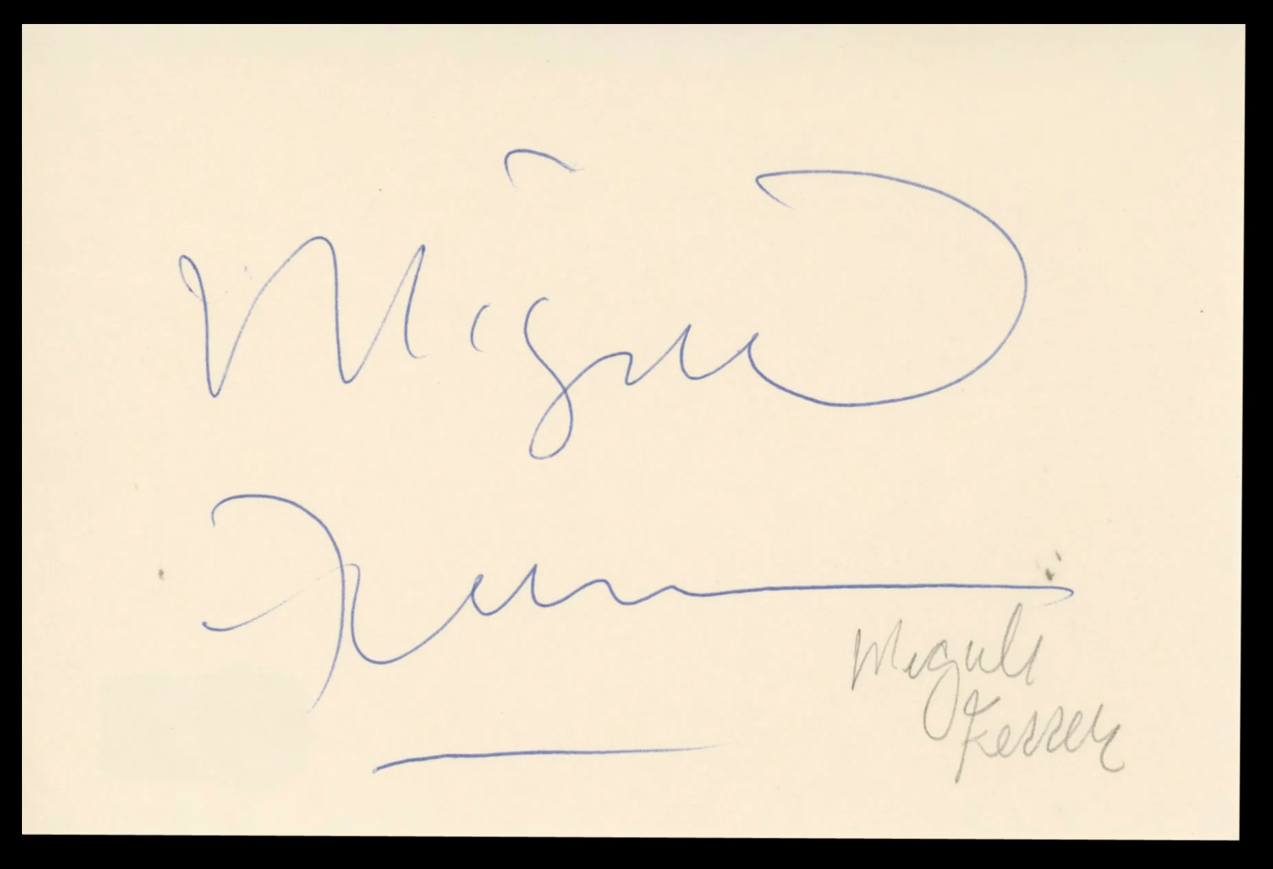 Miguel Ferrer NCIS: Los Angeles Authentic Signed 4x6 Index Card BAS #BT02509