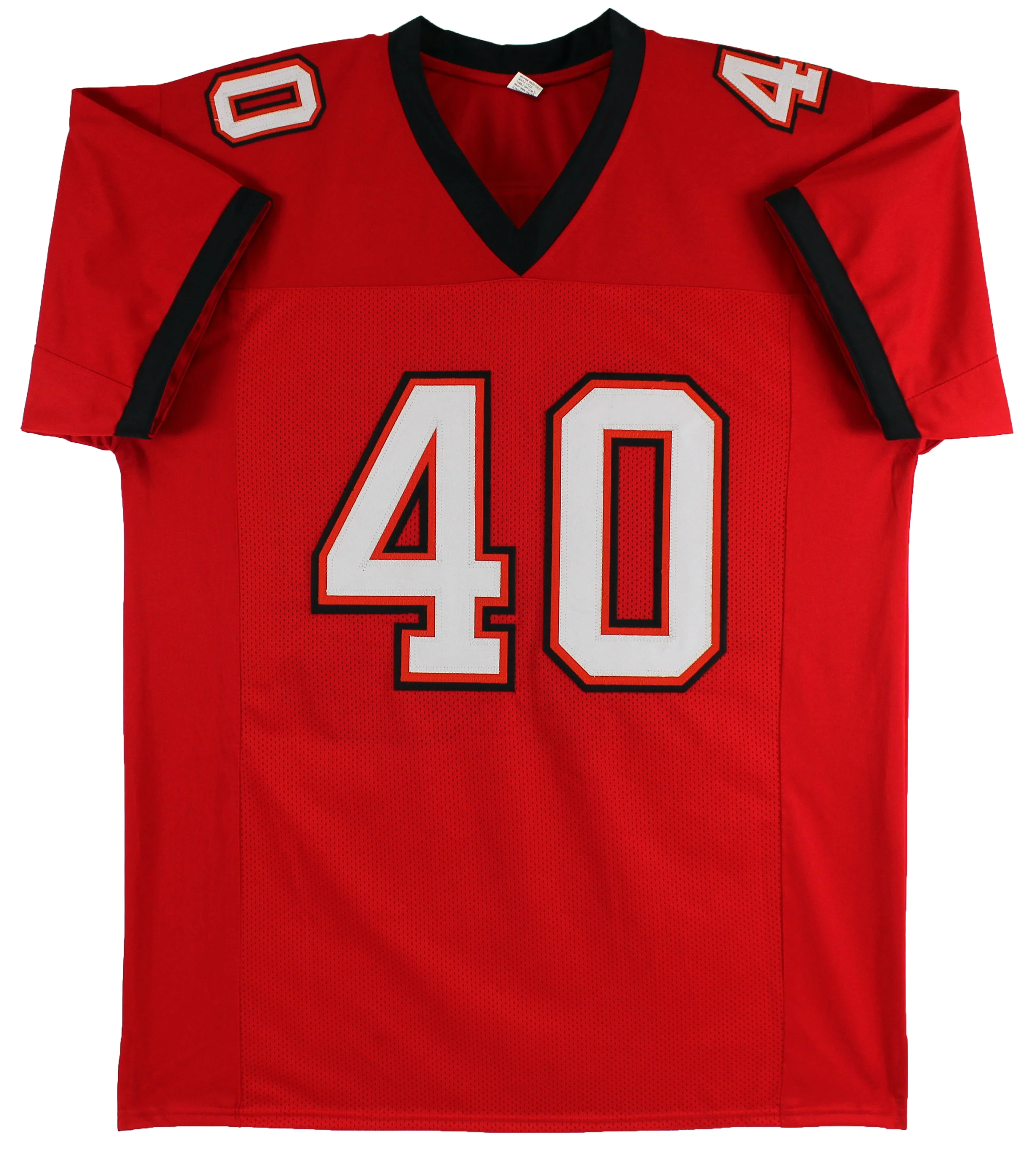 Mike Alstott "A-Train" Authentic Signed Red Pro Style Jersey BAS Witnessed - Image 4