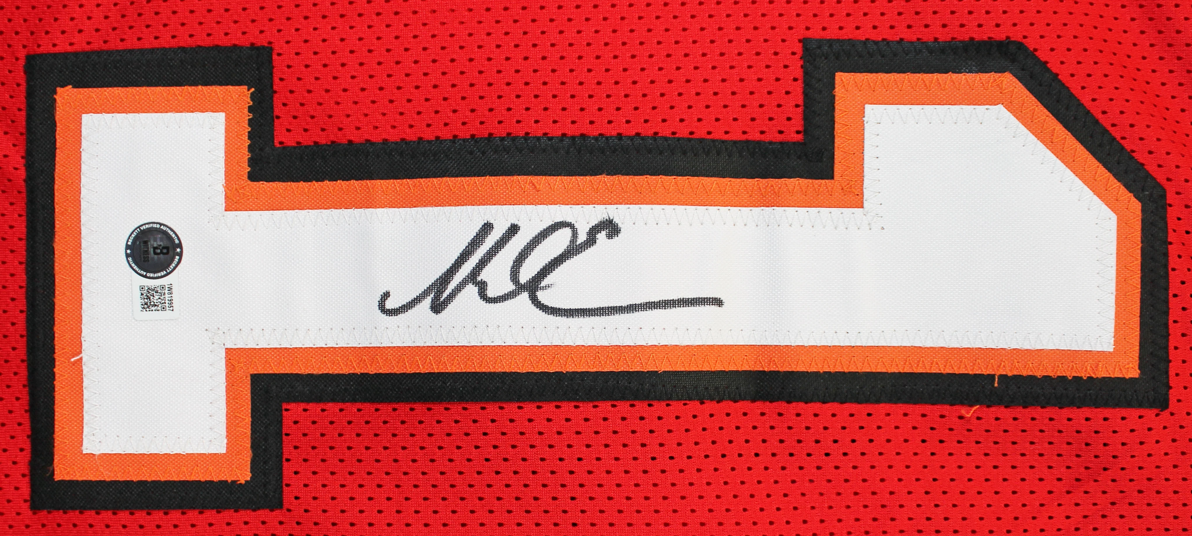 Mike Evans Authentic Signed Red Pro Style Jersey Autographed BAS Witnessed 2 - Image 3