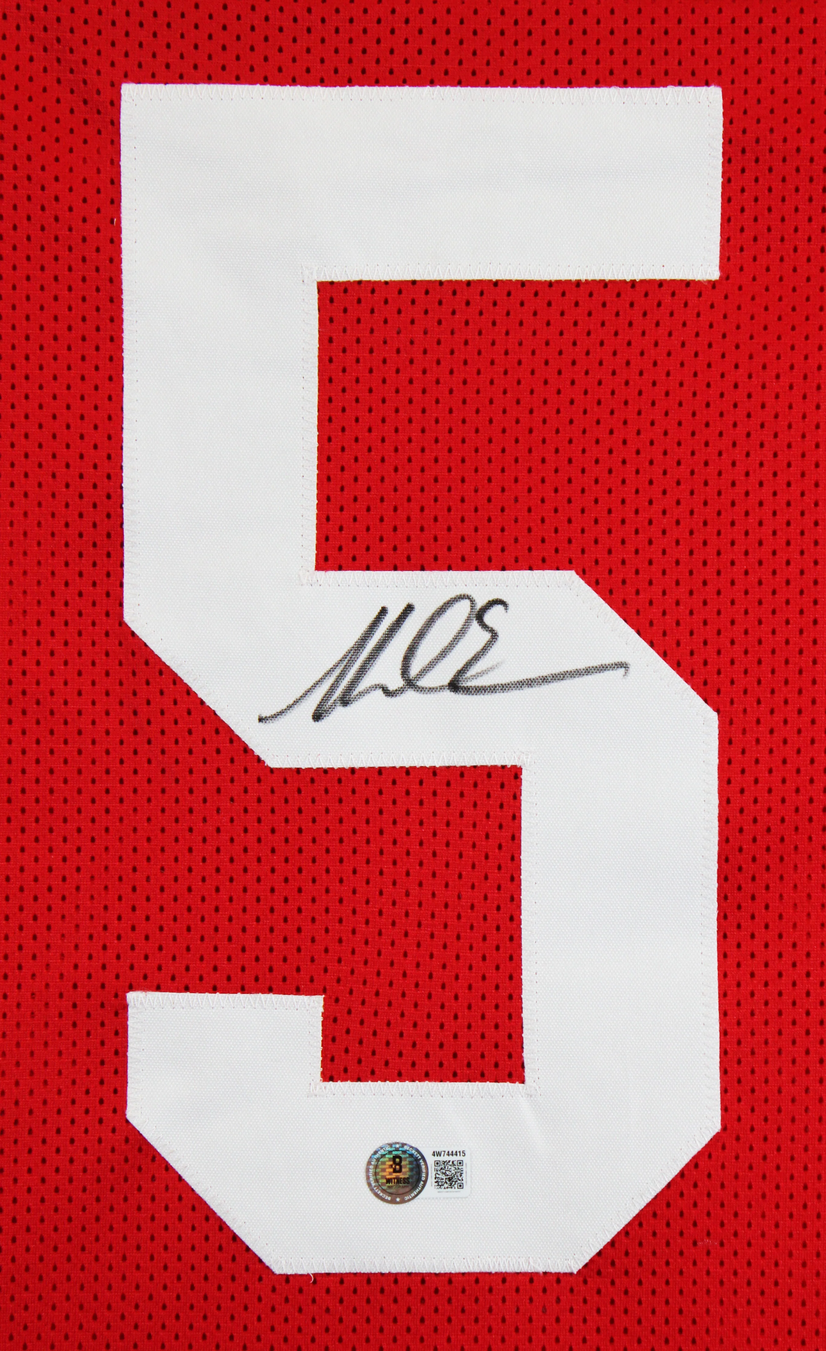 Mike Evans Authentic Signed Red Pro Style Jersey Autographed BAS Witnessed 3 - Image 3