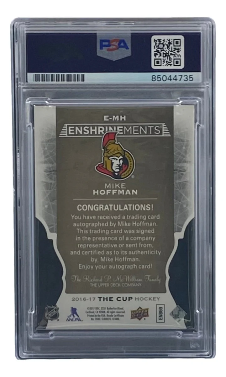 Mike Hoffman Signed 2017 UD #E-MH Ottawa Senators Hockey Card PSA/DNA - Image 2