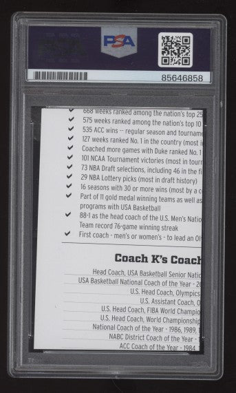 Mike Krzyzewski PSA/DNA Authentic Encapsulated Cut Signature - Image 2