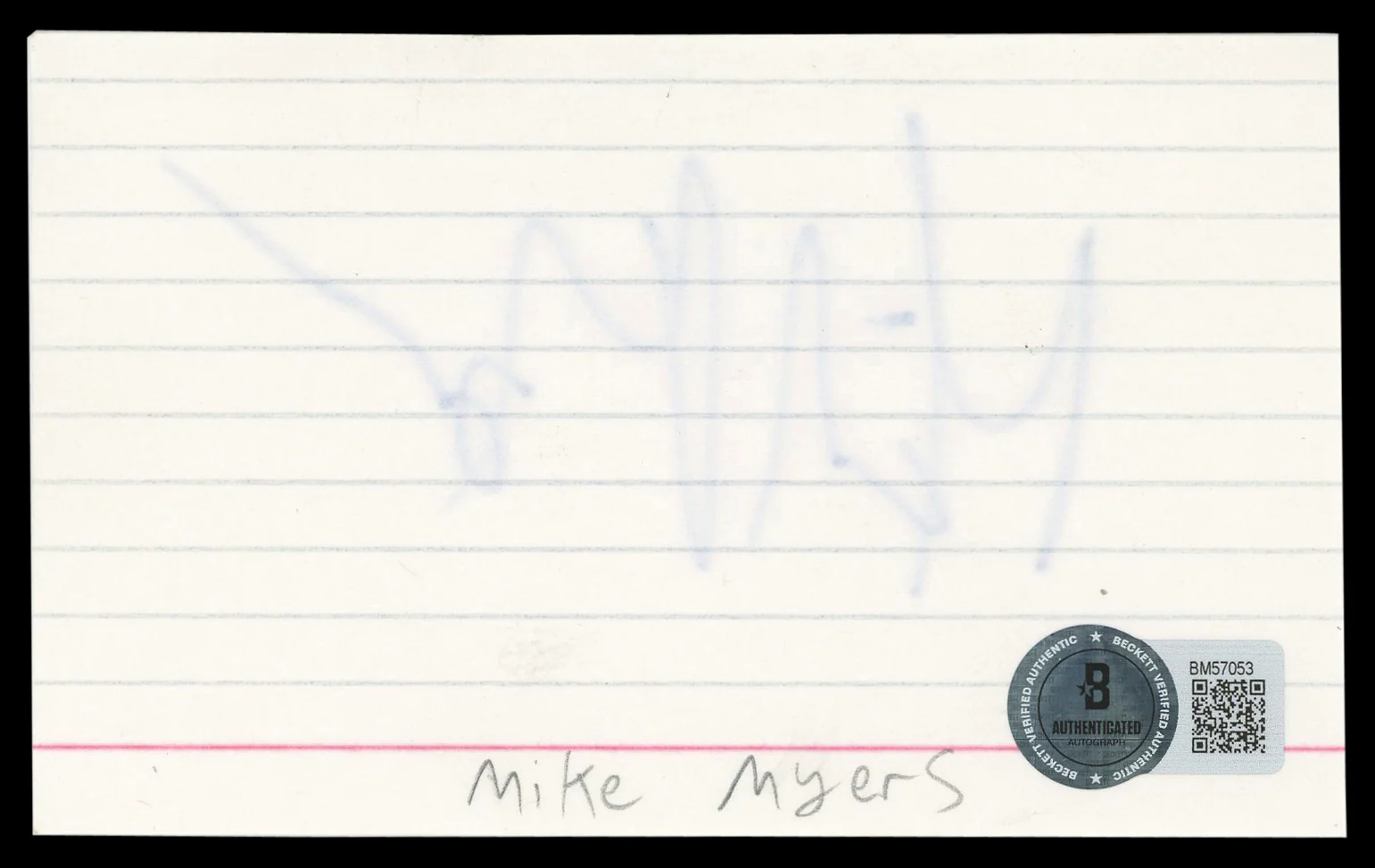 Mike Myers Shrek Authentic Signed 3x5 Index Card Autographed BAS #BM57053 - Image 3