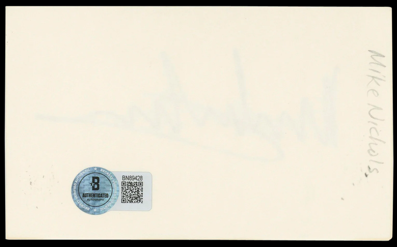 Mike Nichols The Graduate Authentic Signed 3x5 Index Card BAS #BN89428 - Image 3