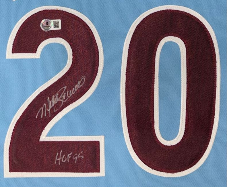 Mike Schmidt Philadelphia Signed Framed Blue Baseball Jersey HOF 95 BAS - Image 2