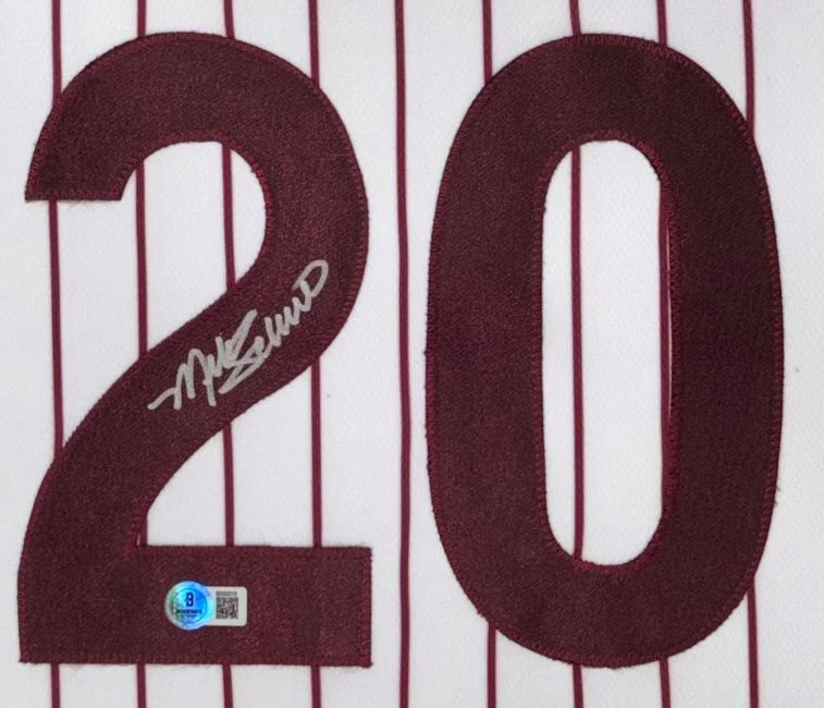 Mike Schmidt Philadelphia Signed Framed White Baseball Jersey BAS - Image 2
