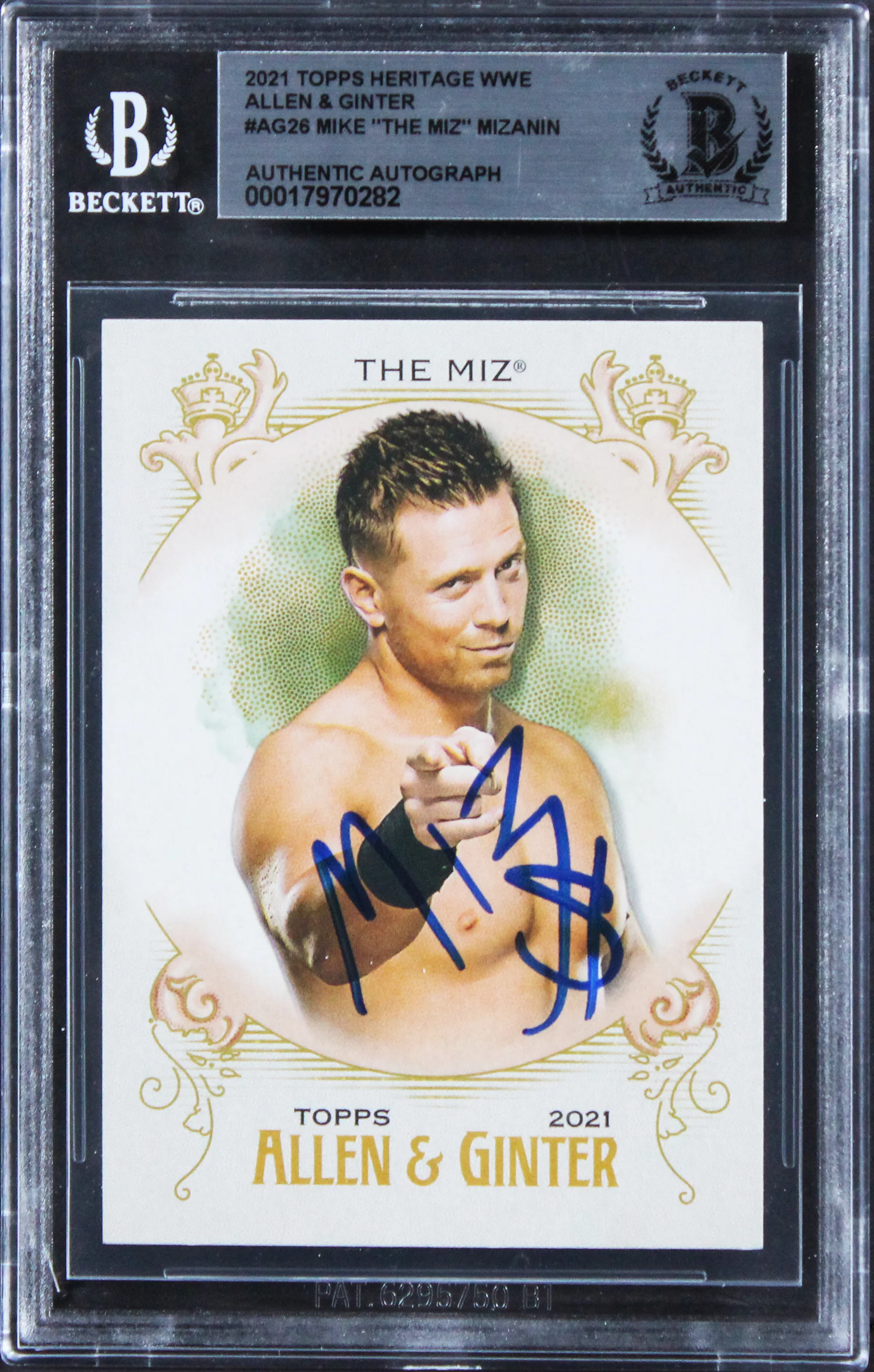Mike "The Miz" Mizanin Signed 2021 Topps Heritage WWE A&G Card BAS Slabbed - Image 2