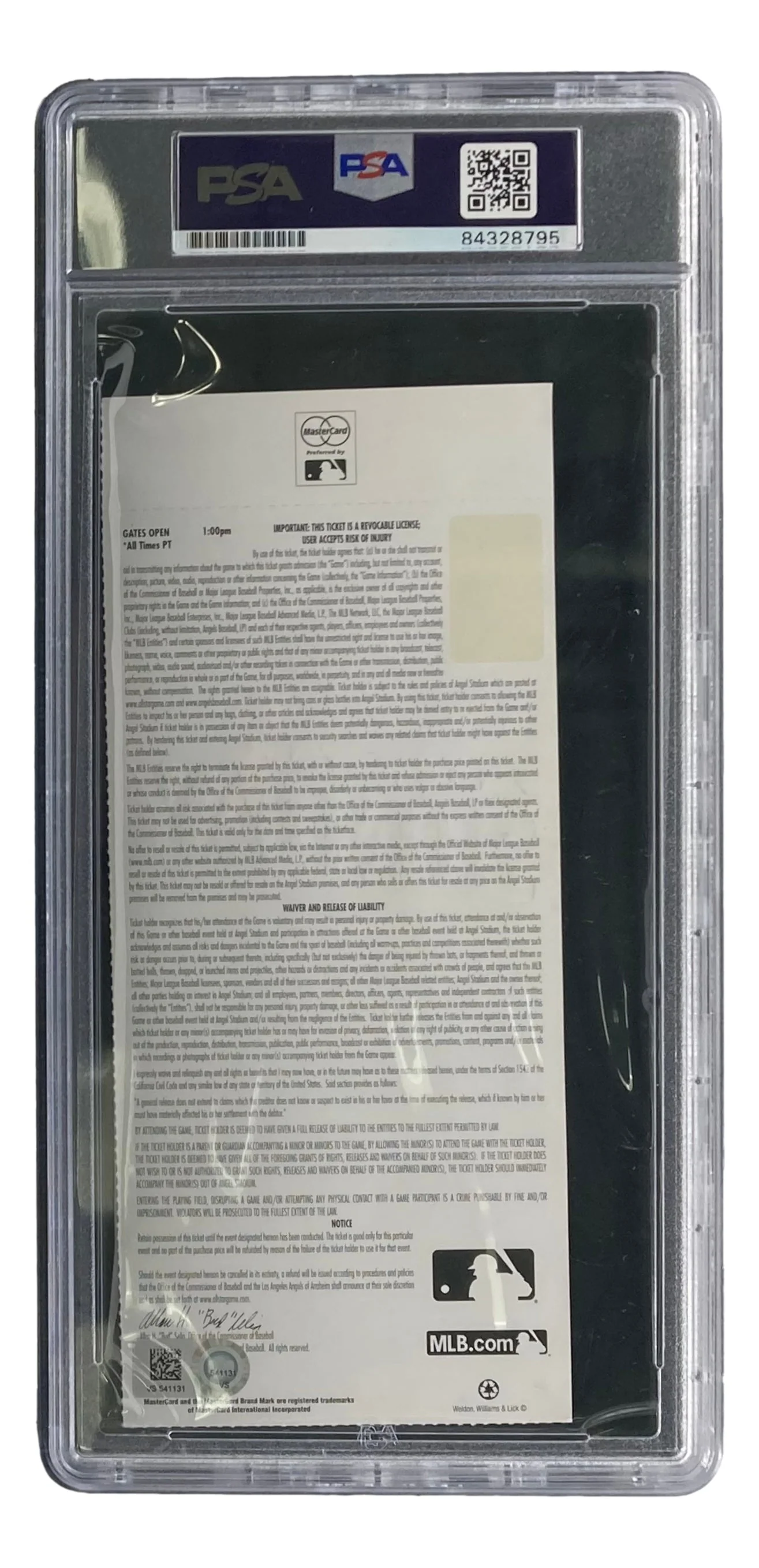 Mike Trout Los Angeles Angels Signed 2010 Futures Game Ticket PSA/DNA Gem MT 10 - Image 2