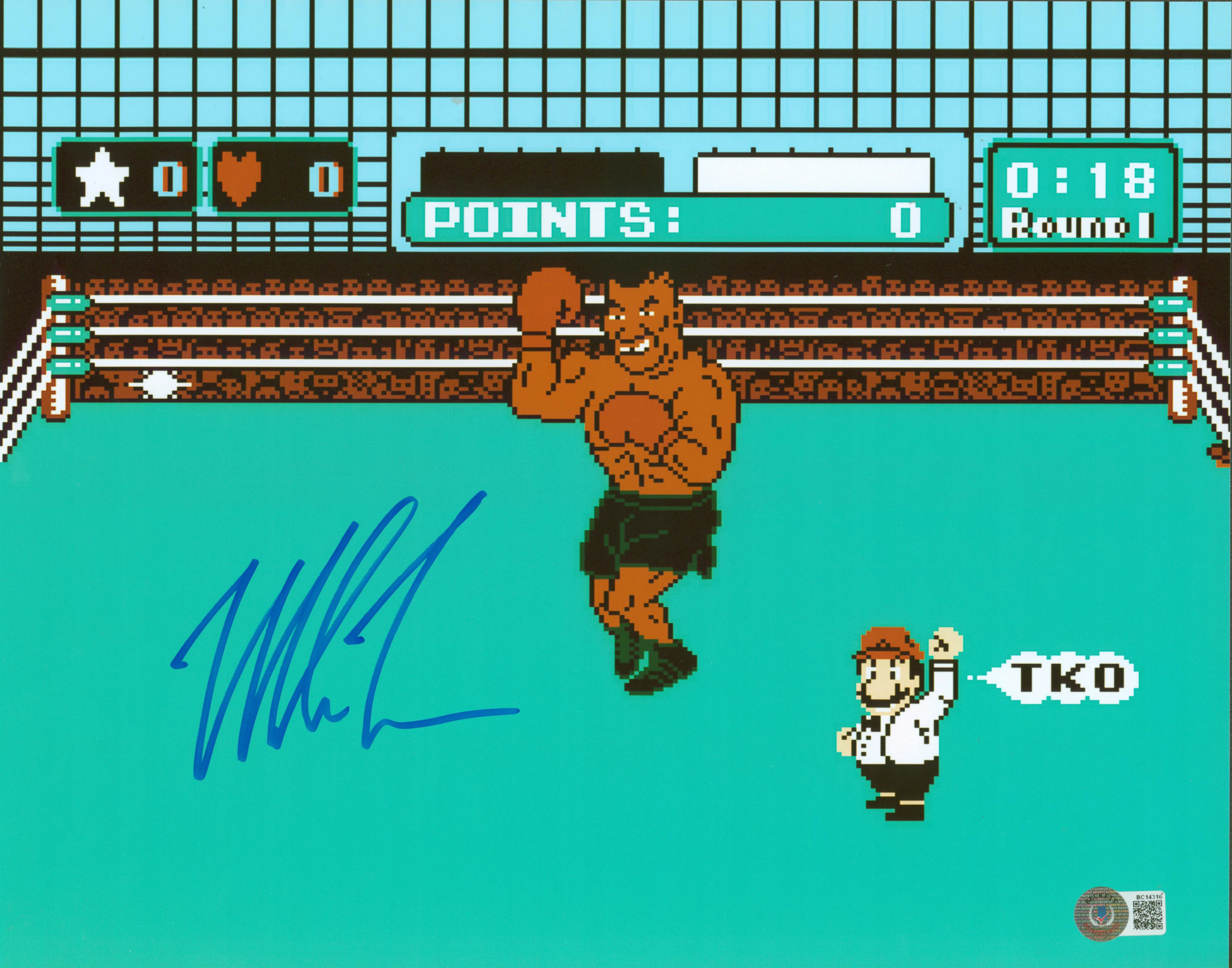 Mike Tyson Authentic Signed 11x14 Punch Out Photo Autographed BAS - Image 2