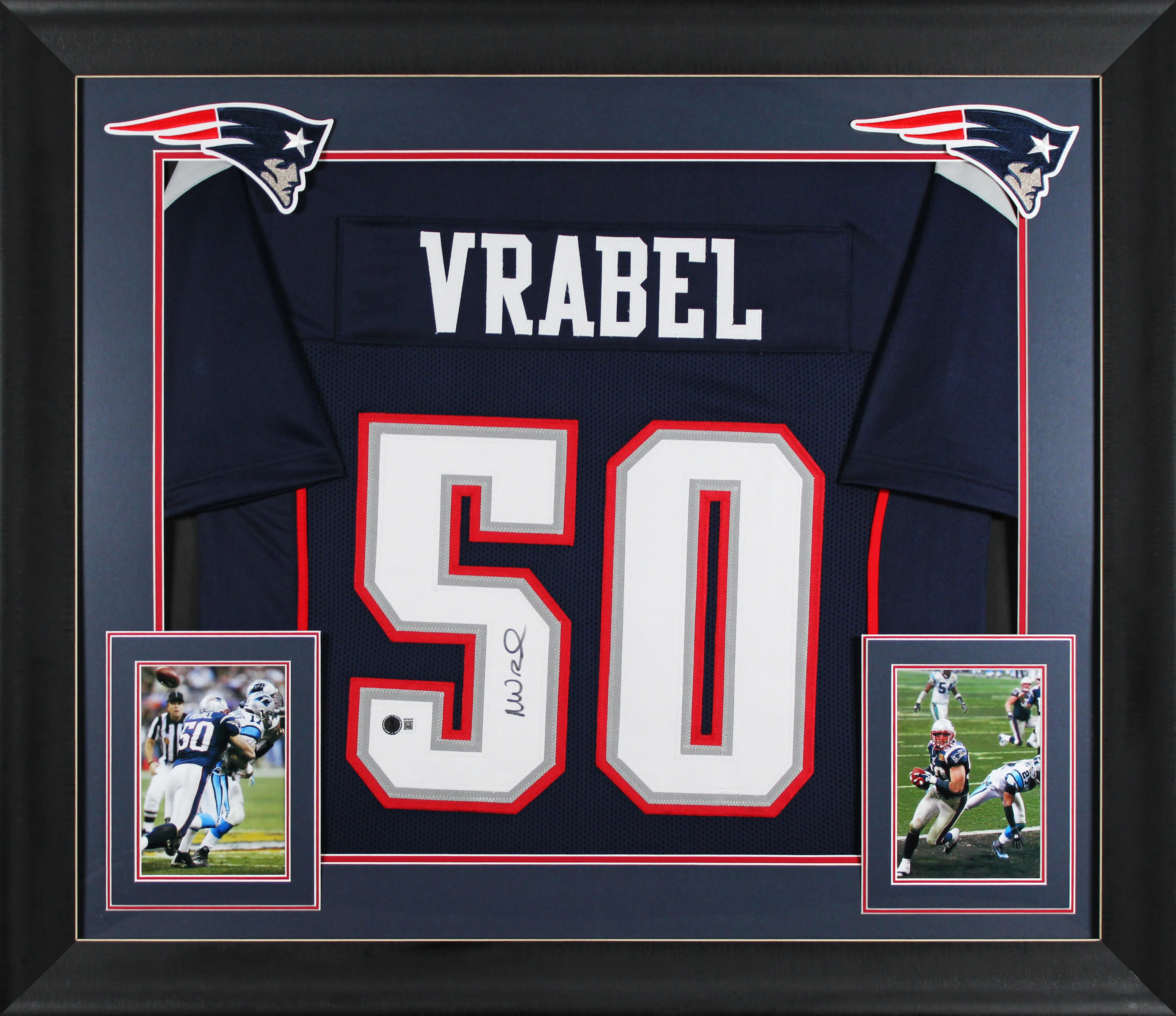 Mike Vrabel Authentic Signed Navy Pro Style Framed Jersey BAS Witnessed - Image 2