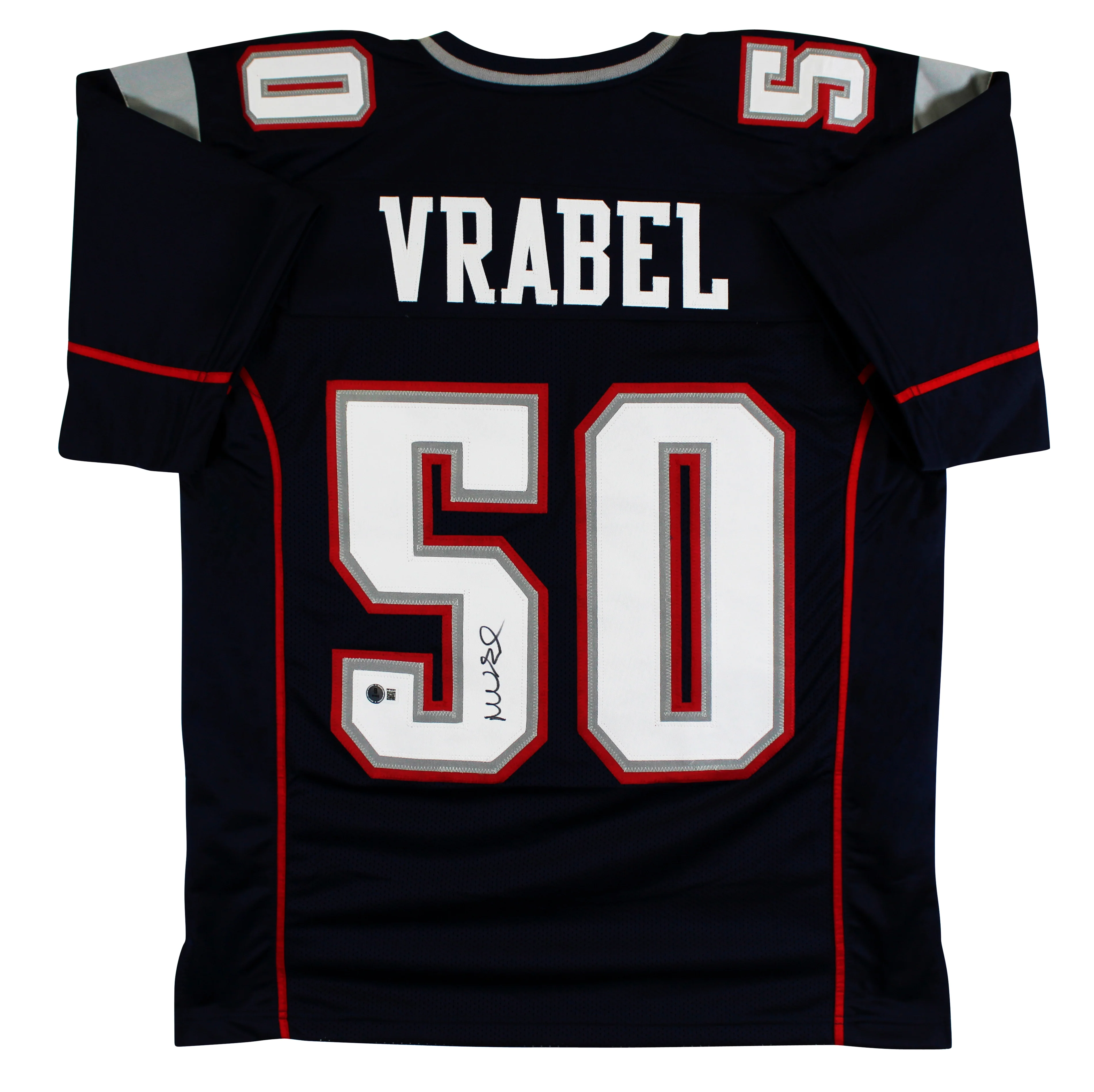 Mike Vrabel Authentic Signed Navy Pro Style Jersey Autographed BAS Witnessed - Image 2