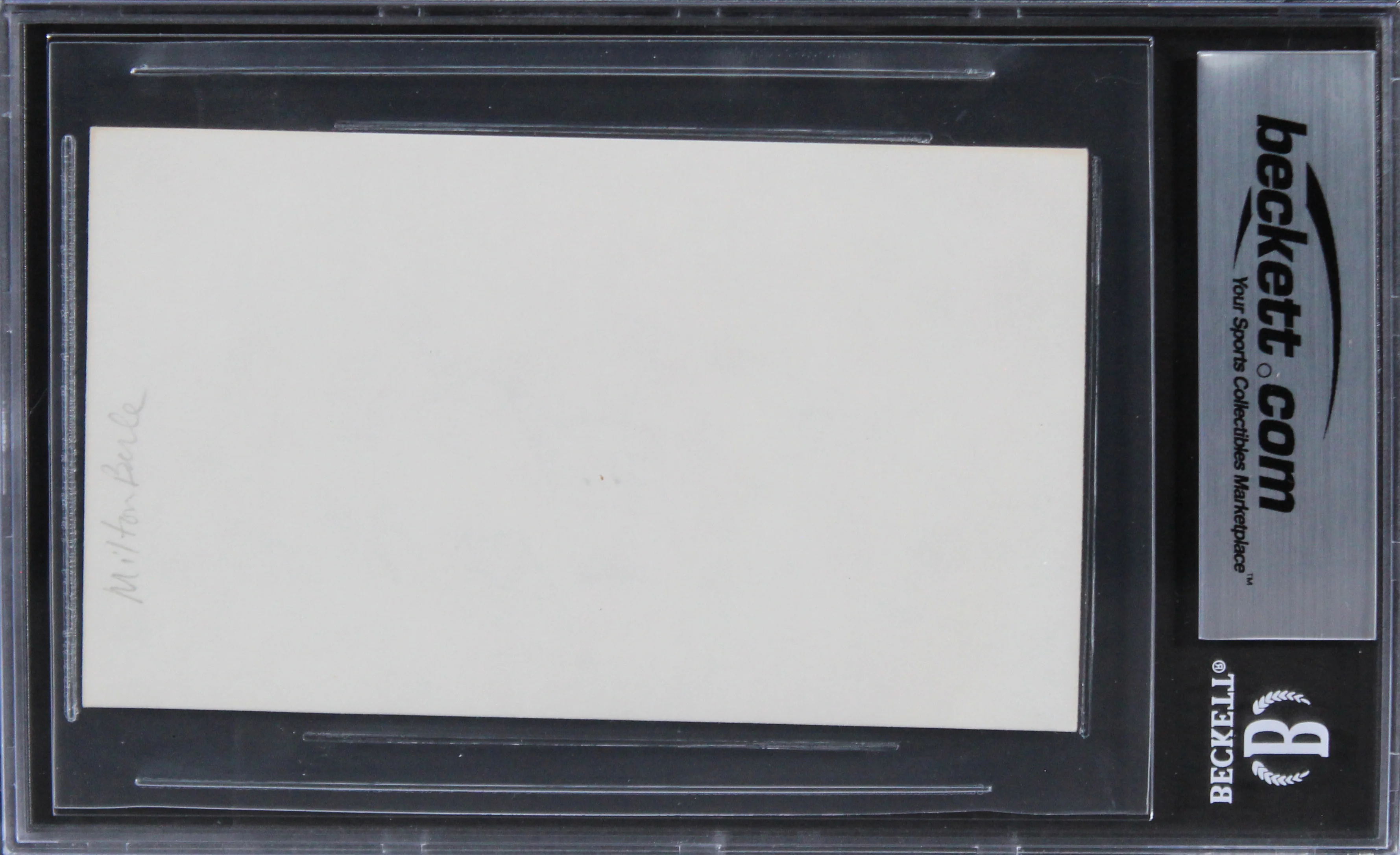 Milton Berle The Milton Berle Show Authentic Signed 3x5 Index Card BAS Slabbed 3 - Image 3