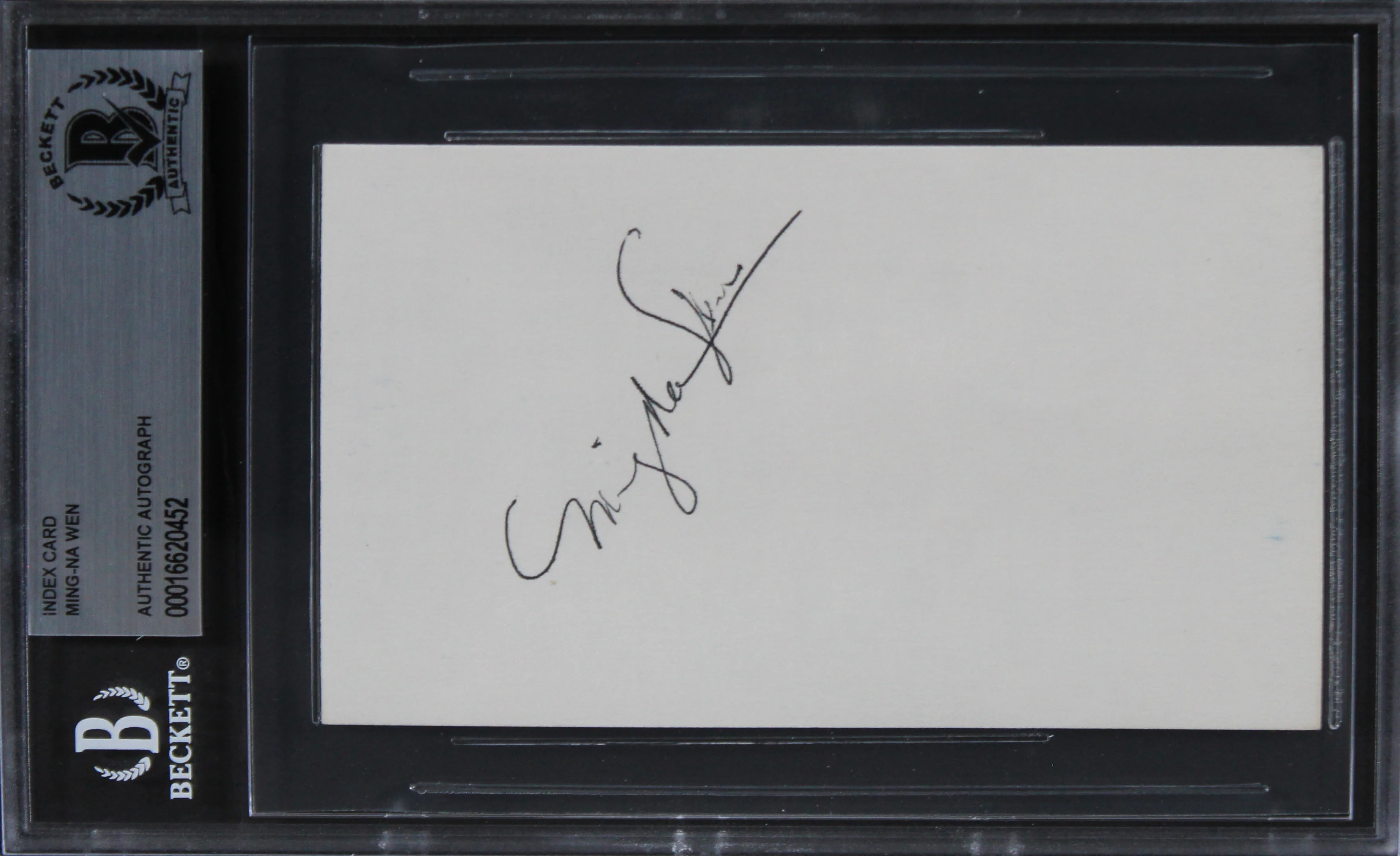 Ming-Na Wen Mulan Authentic Signed 3x5 Index Card Autographed BAS Slabbed - Image 2