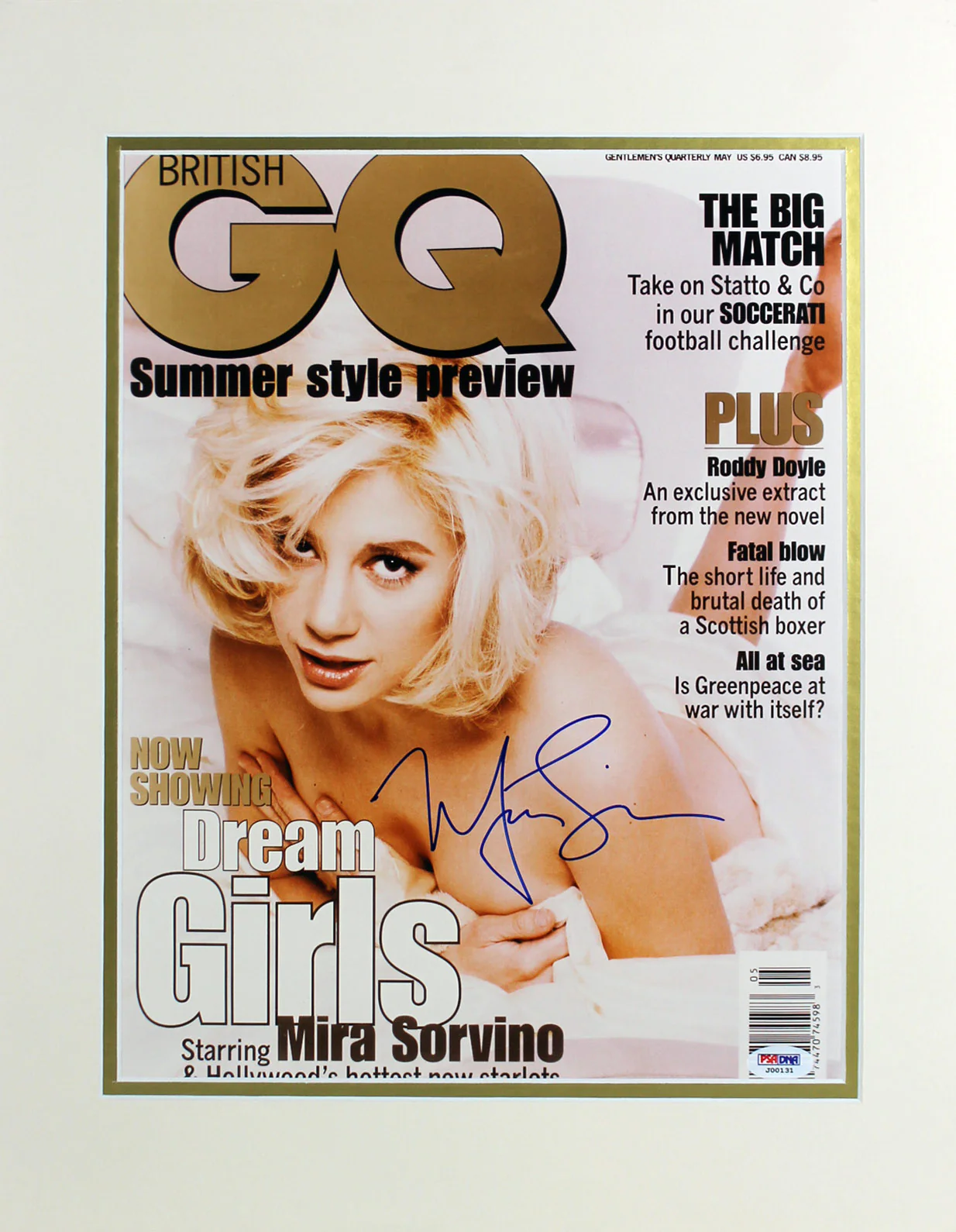 Mira Sorvino Authentic Signed Matted GQ Magazine Cover Photo PSA/DNA #J00131 - Image 2