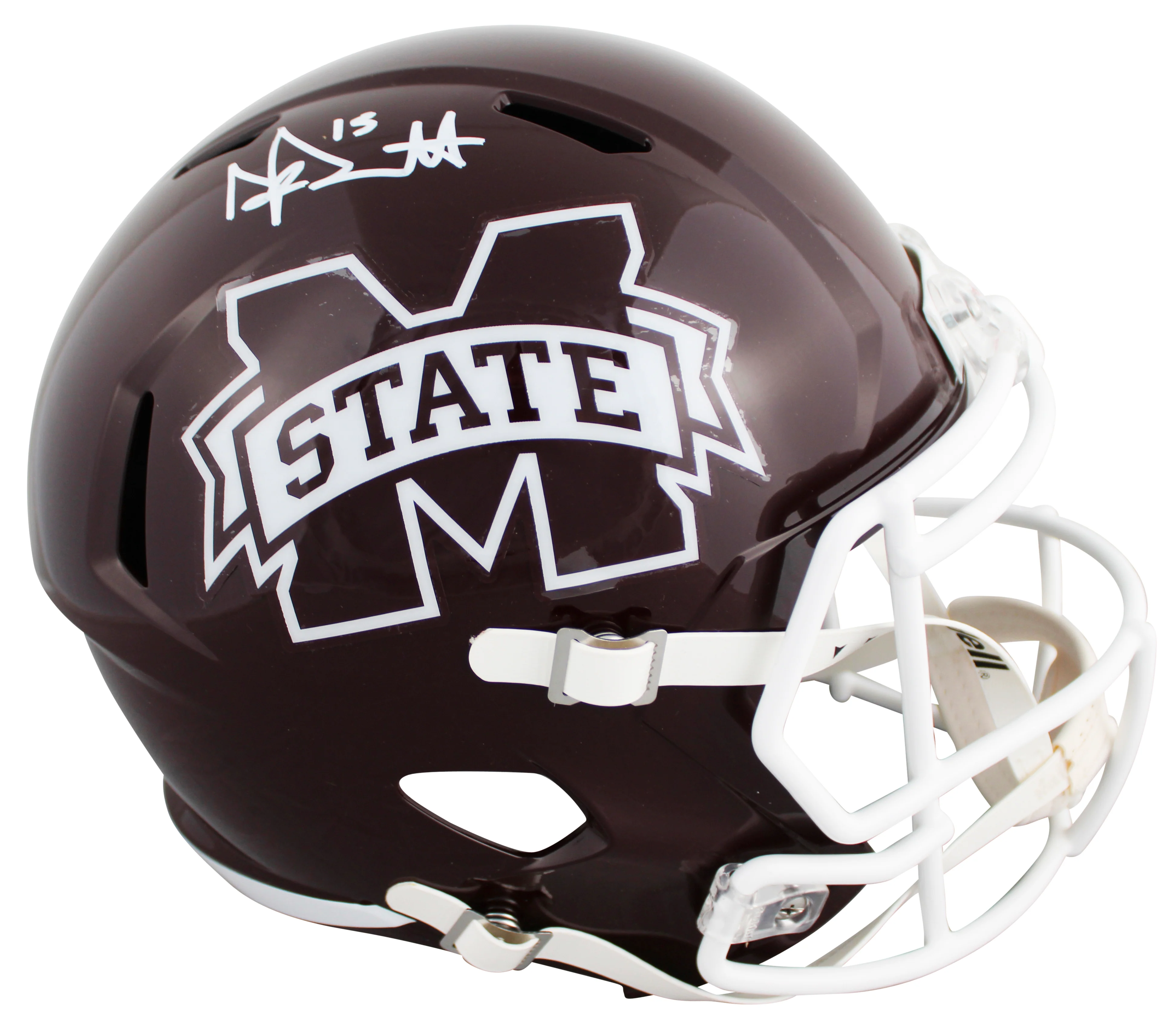 Mississippi State Dak Prescott Signed Full Size Speed Rep Helmet W/ Case BAS Wit - Image 3