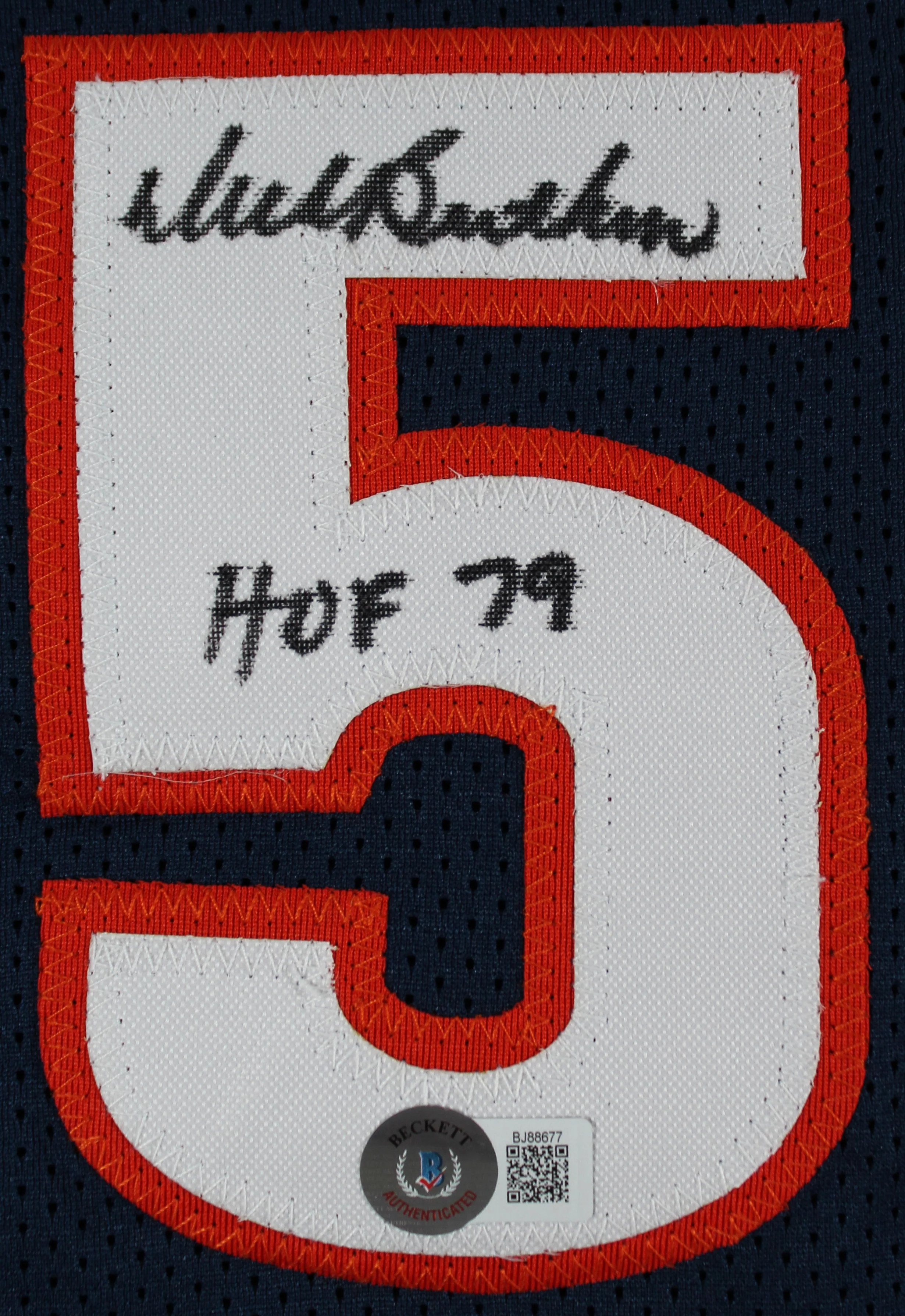 Monsters Of The Midway (3) Butkus, Singletary & Urlacher Signed Navy Jersey BAS - Image 3