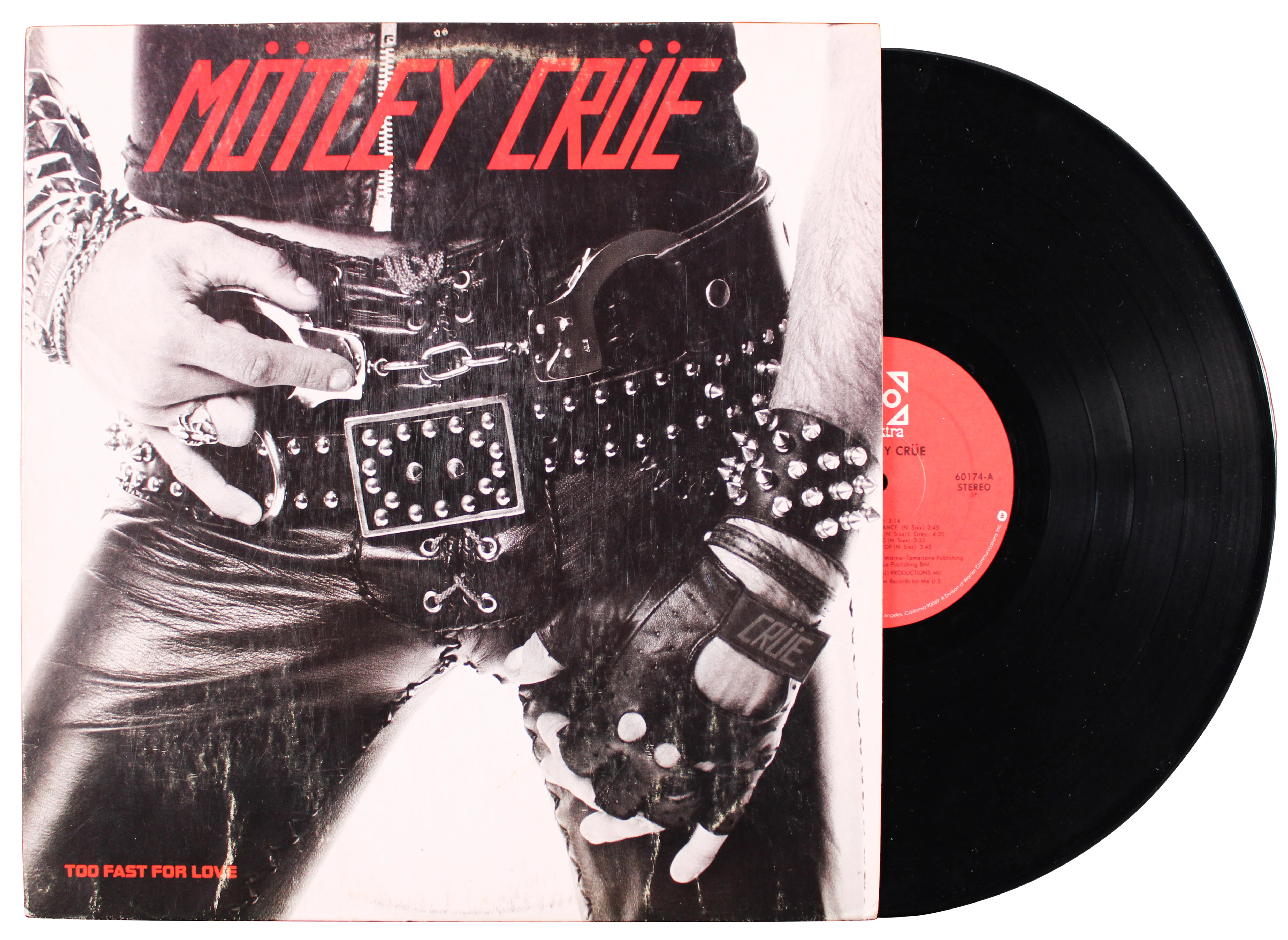 Motley Crue (4) Neil, Sixx, Lee & Mars Signed Album Cover W/ Vinyl BAS #AE19007 - Image 5