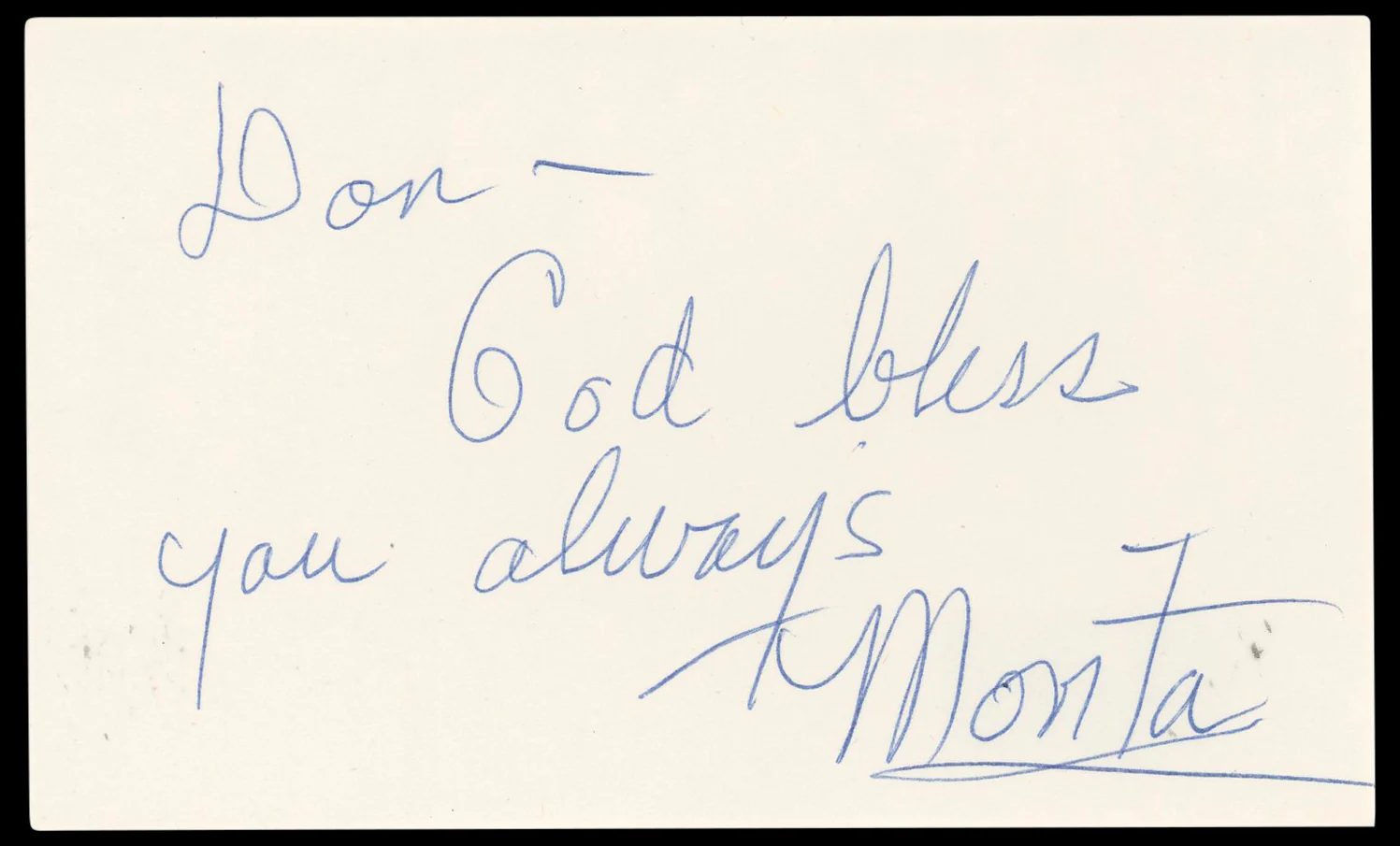 Movita Castaneda Mutiny On The Bounty Signed 3x5 Index Card BAS #BN33328
