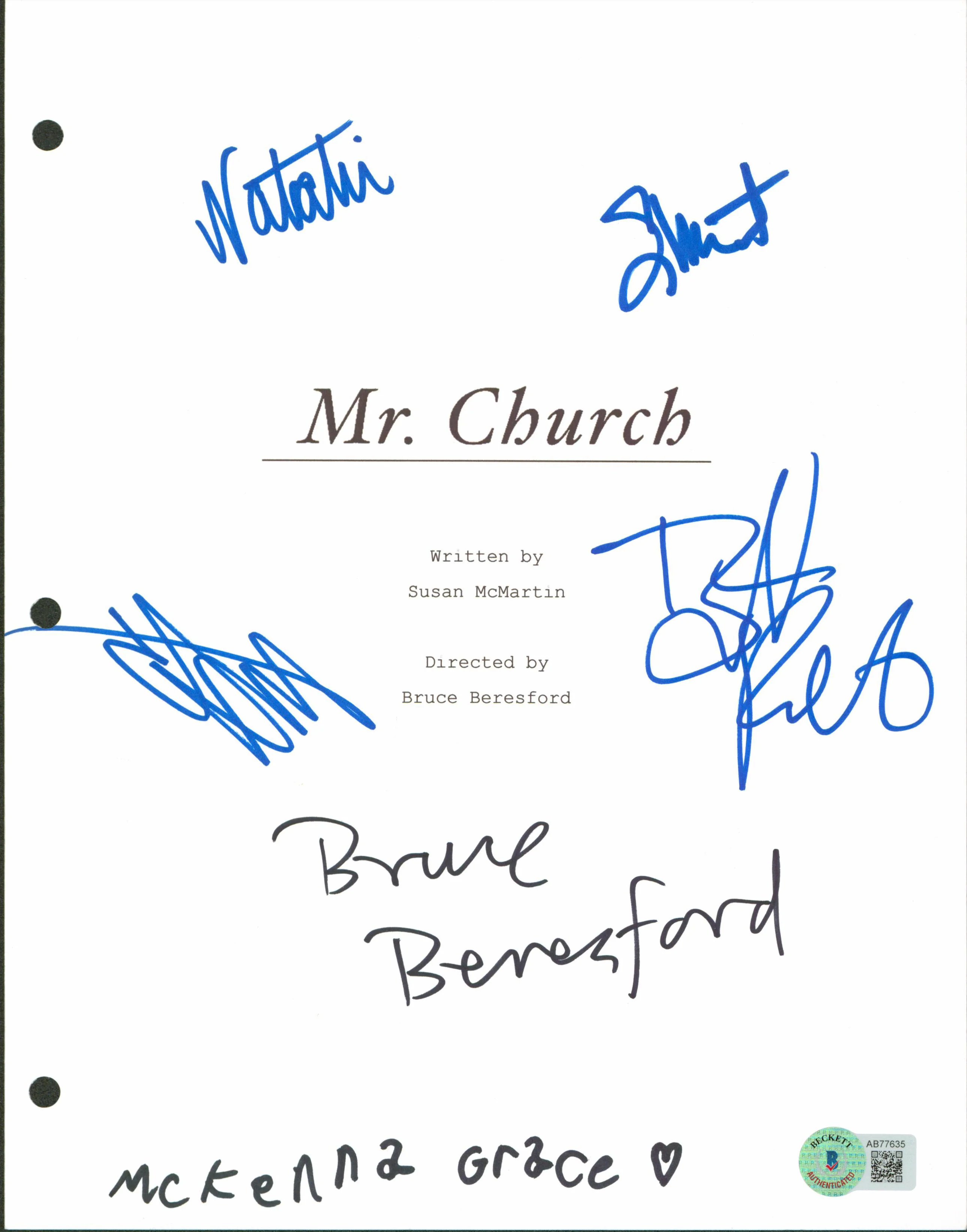 Mr. Church (6) Robertson, Beresford +4 Signed 8.5x11 Script Cover BAS #AB77635 - Image 2