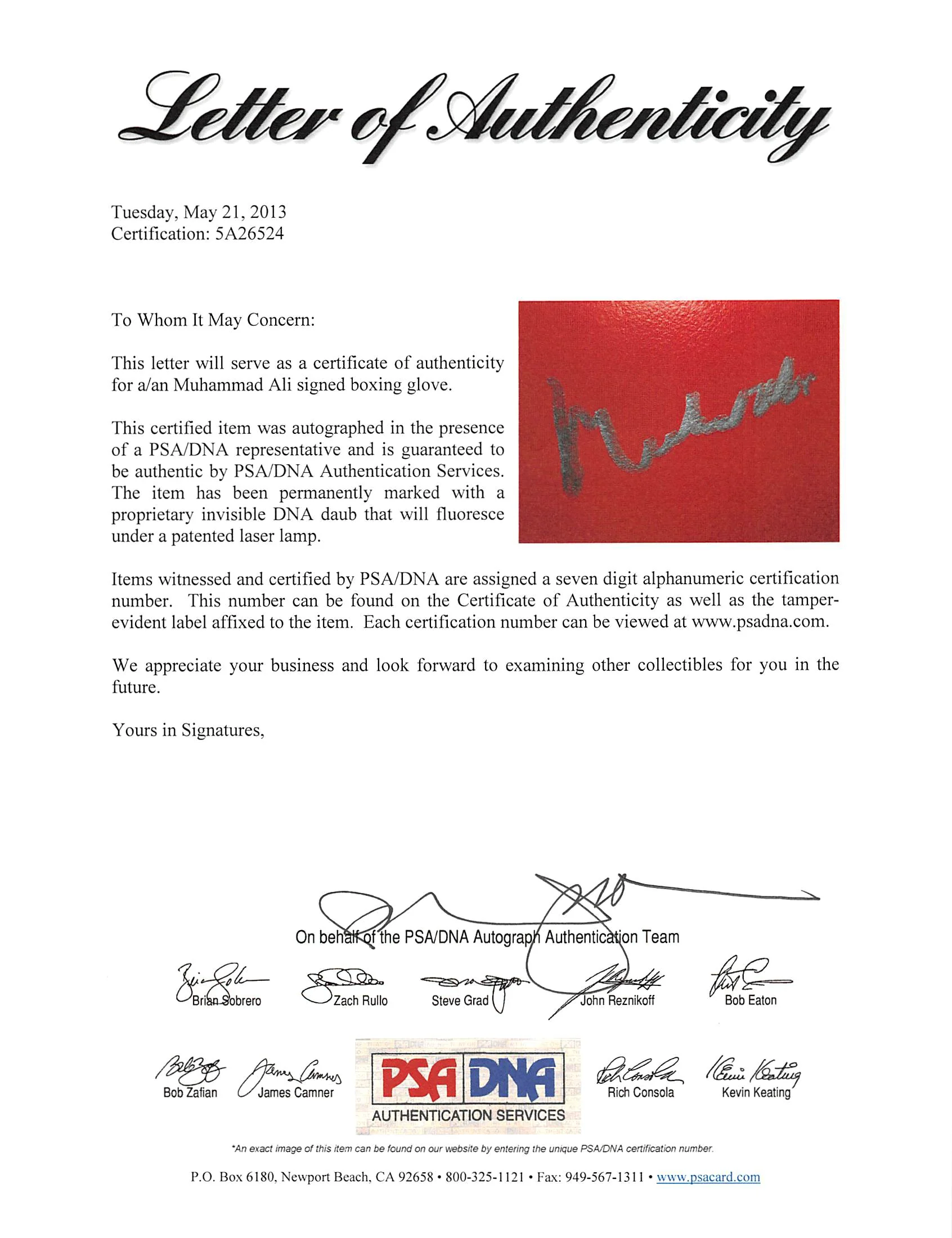 Muhammad Ali Authentic Signed Red Everlast Boxing Glove PSA/DNA Itp #5A26524 - Image 6