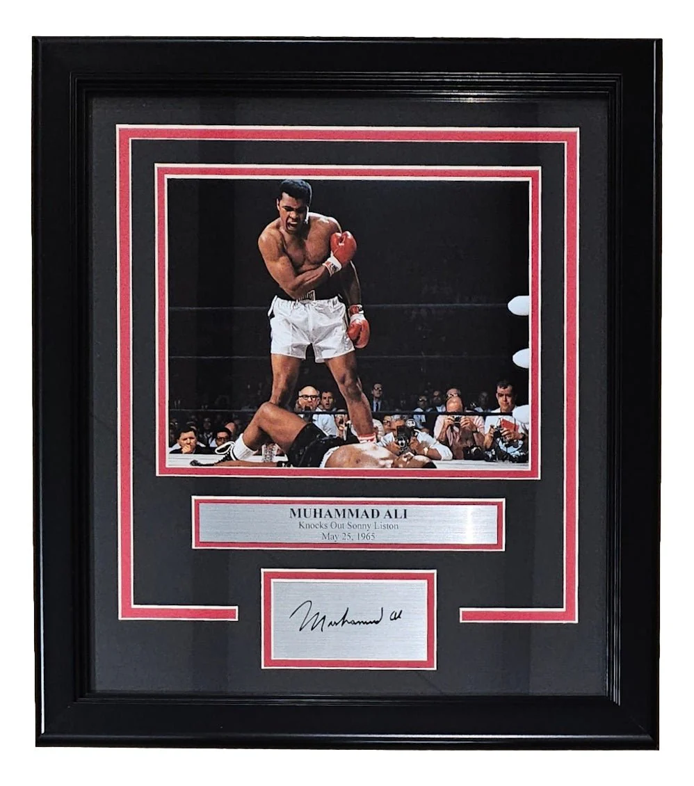 Muhammad Ali Framed 8x10 Sonny Liston KO Photo w/ Laser Engraved Signature