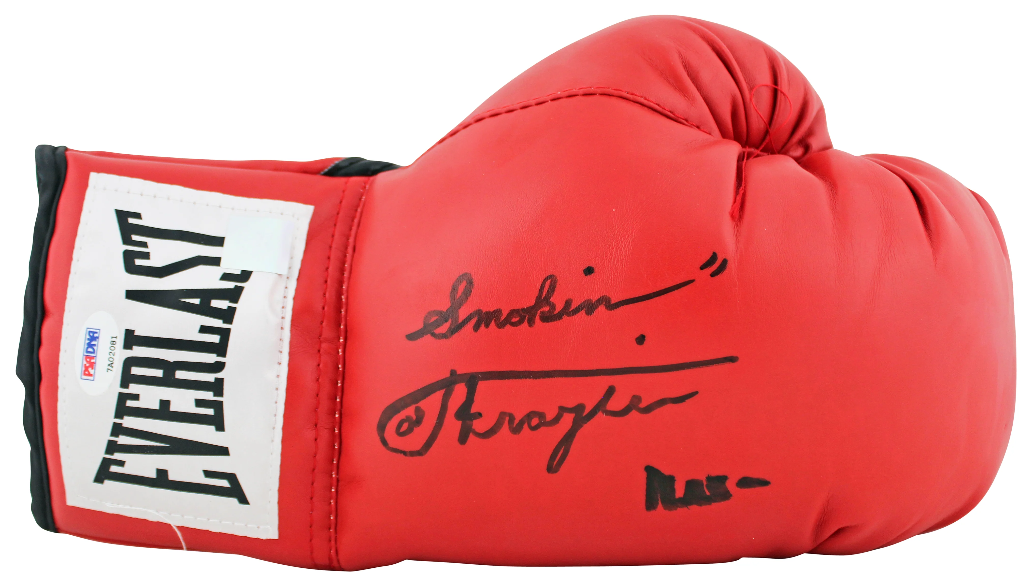 Muhammad Ali & Joe Frazier Signed Red Everlast Boxing Glove PSA/DNA #7A02081 - Image 2