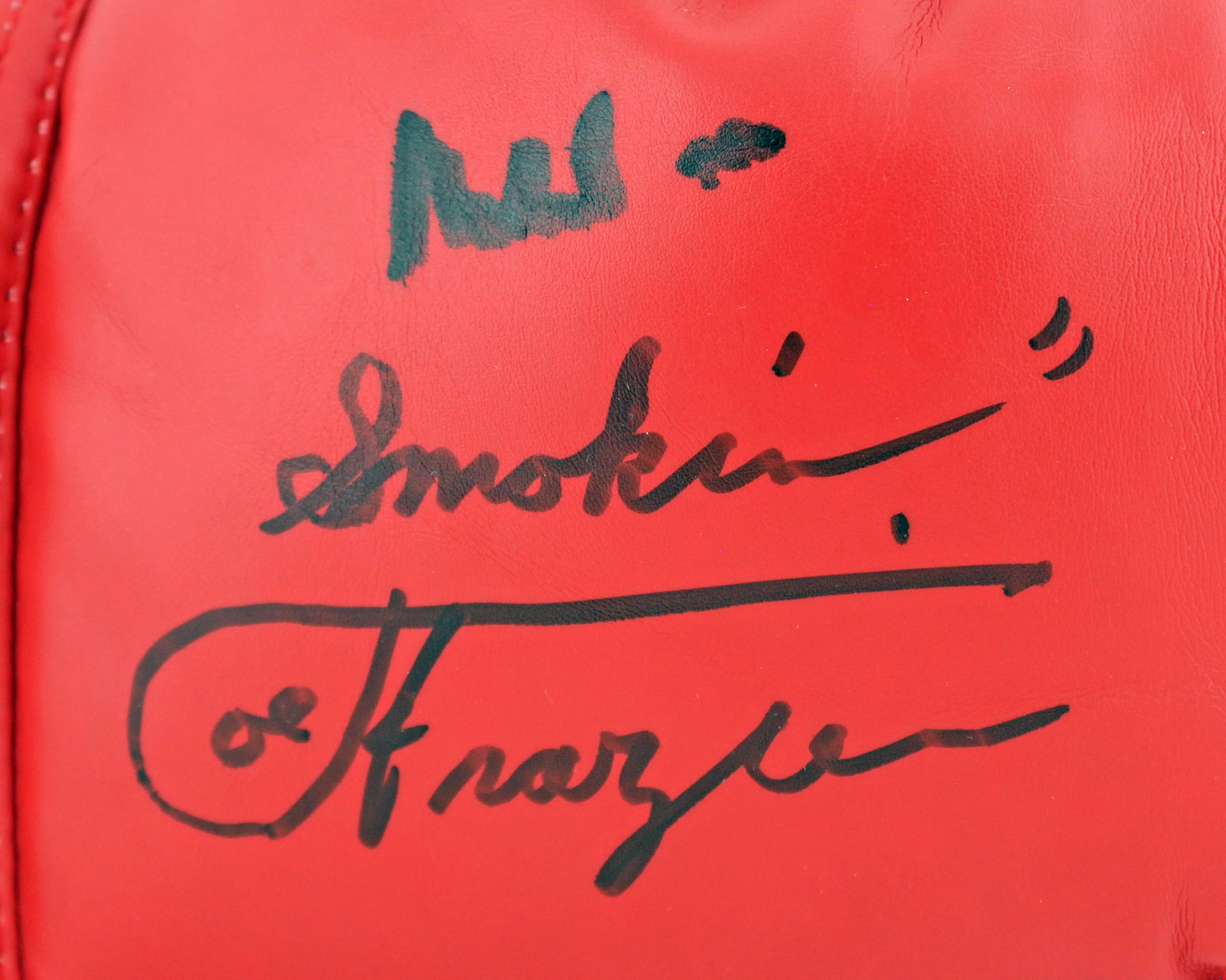 Muhammad Ali & Joe Frazier Signed Red Everlast Boxing Glove PSA/DNA #AA84100 - Image 3