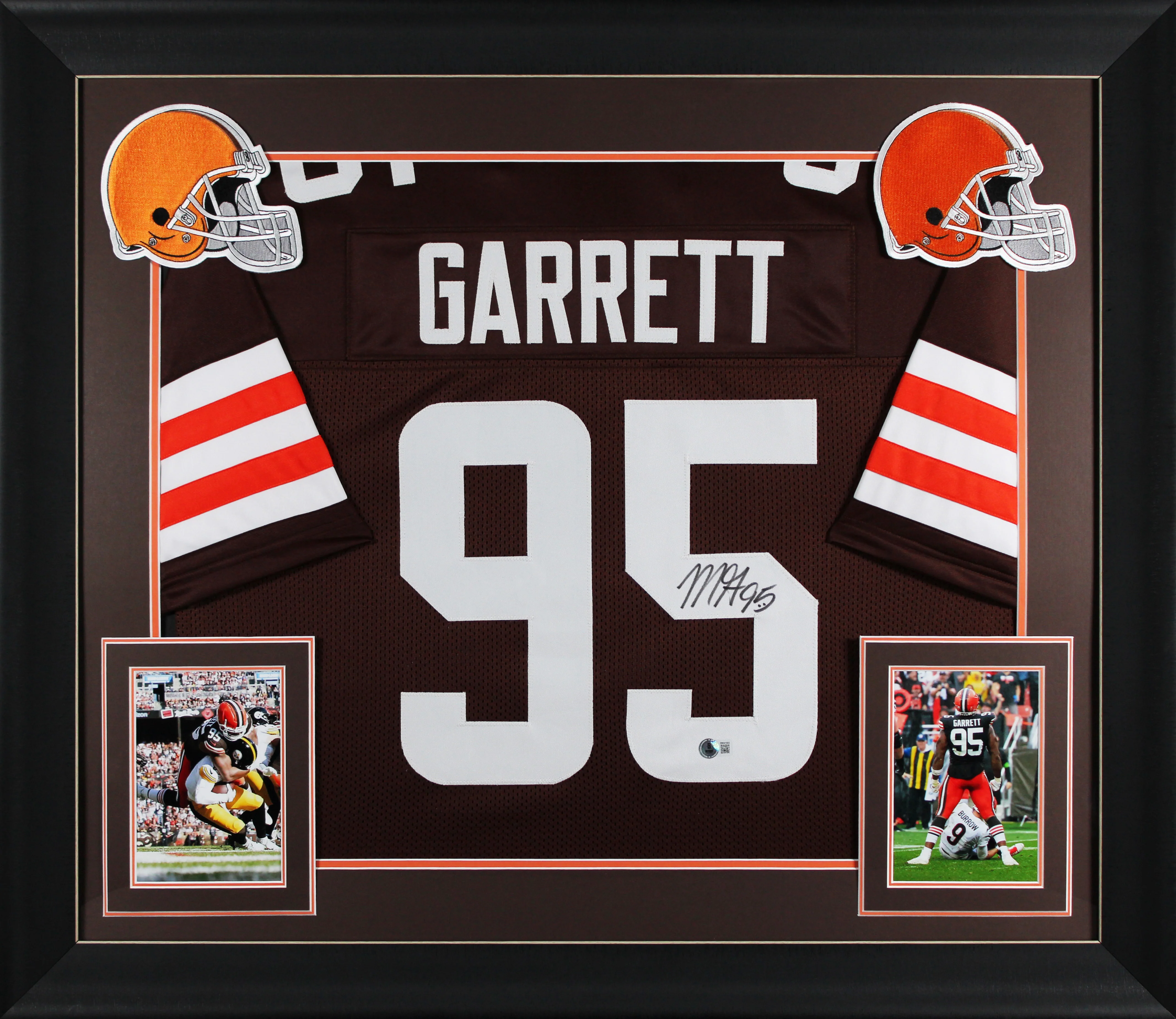 Myles Garrett Authentic Signed Brown Pro Style Framed Jersey BAS Witnessed 2 - Image 2