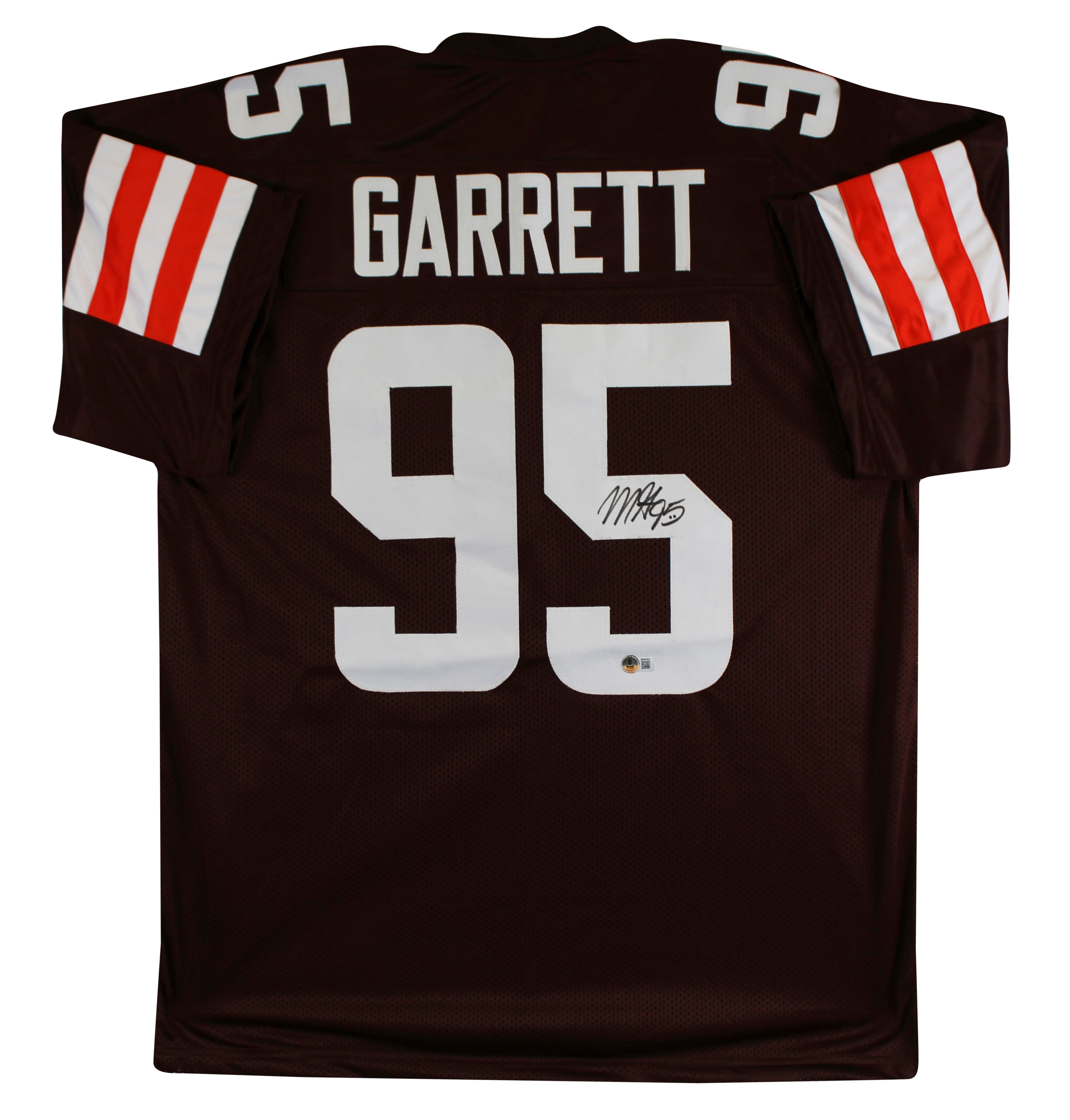 Myles Garrett Authentic Signed Brown Pro Style Jersey Autographed BAS Witness 2