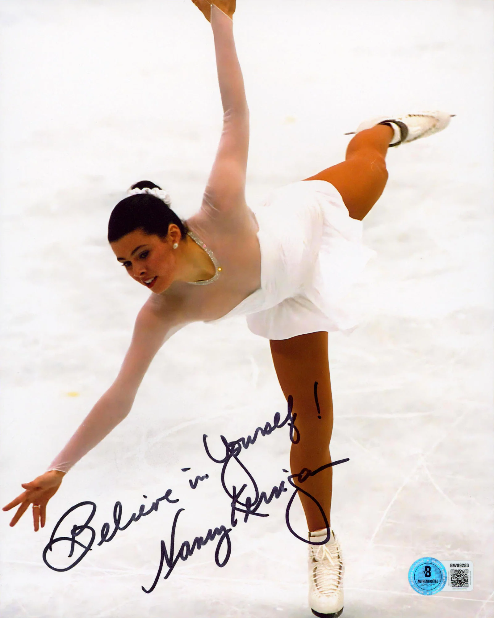 Nancy Kerrigan "Believe In Yourself!" Authentic Signed 8x10 Vertical Photo BAS 3