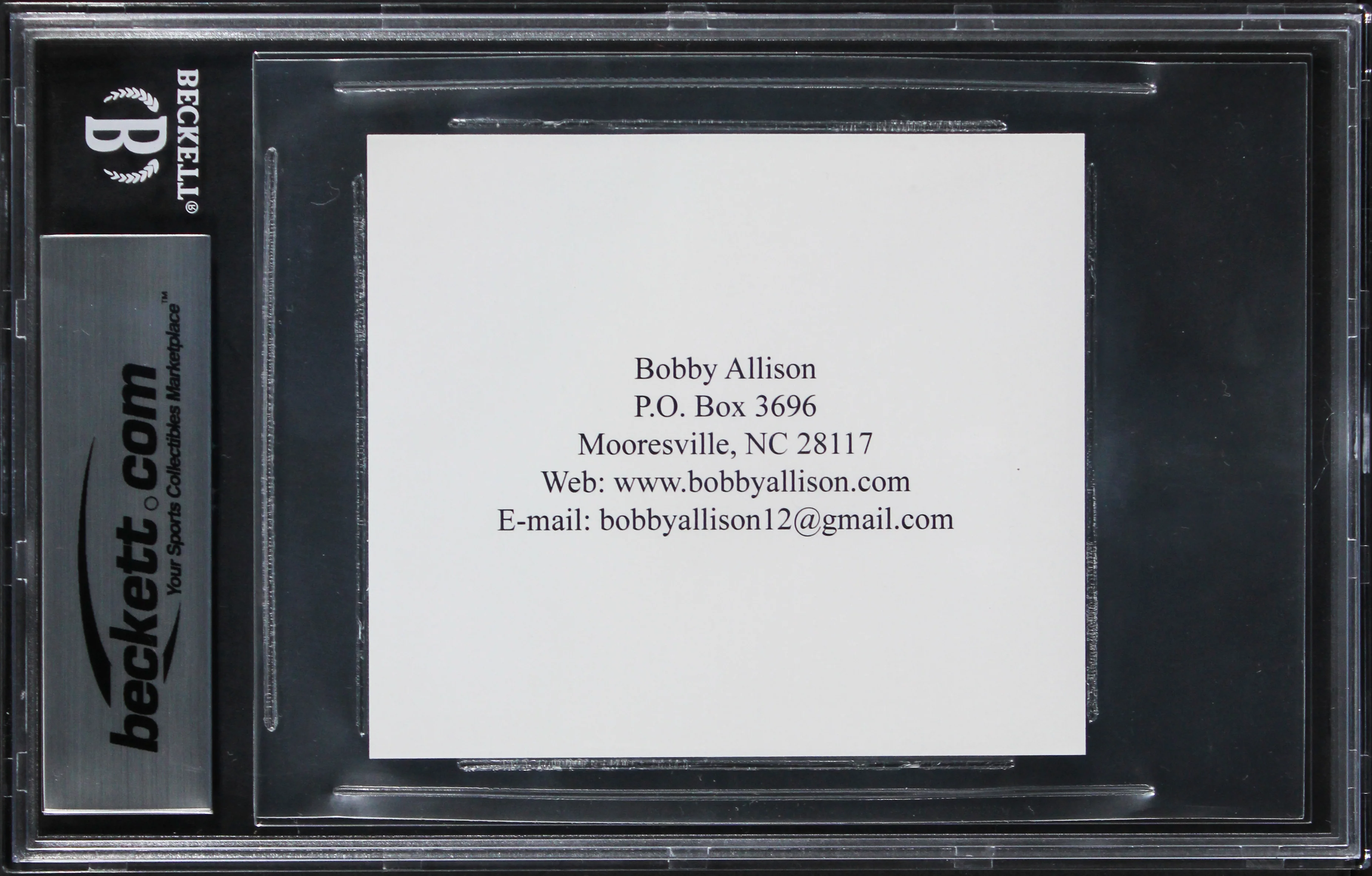 NASCAR Bobby Allison Authentic Signed 3.75x3.25 Promo Card BAS Slabbed - Image 3