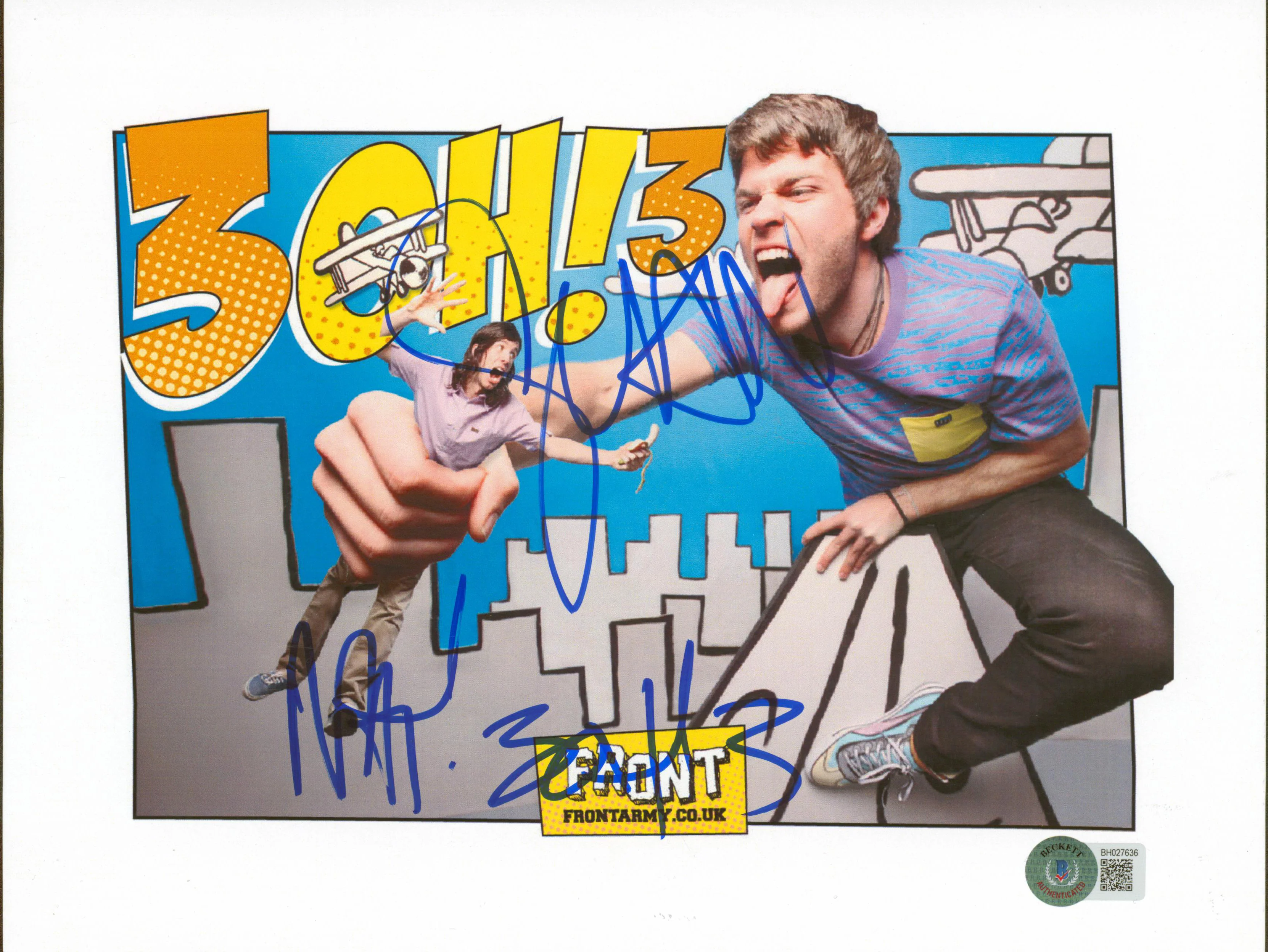 Nathaniel Motte & Sean Foreman 3OH!3 Authentic Signed 8.5x11 Photo BAS #BH027636 - Image 2
