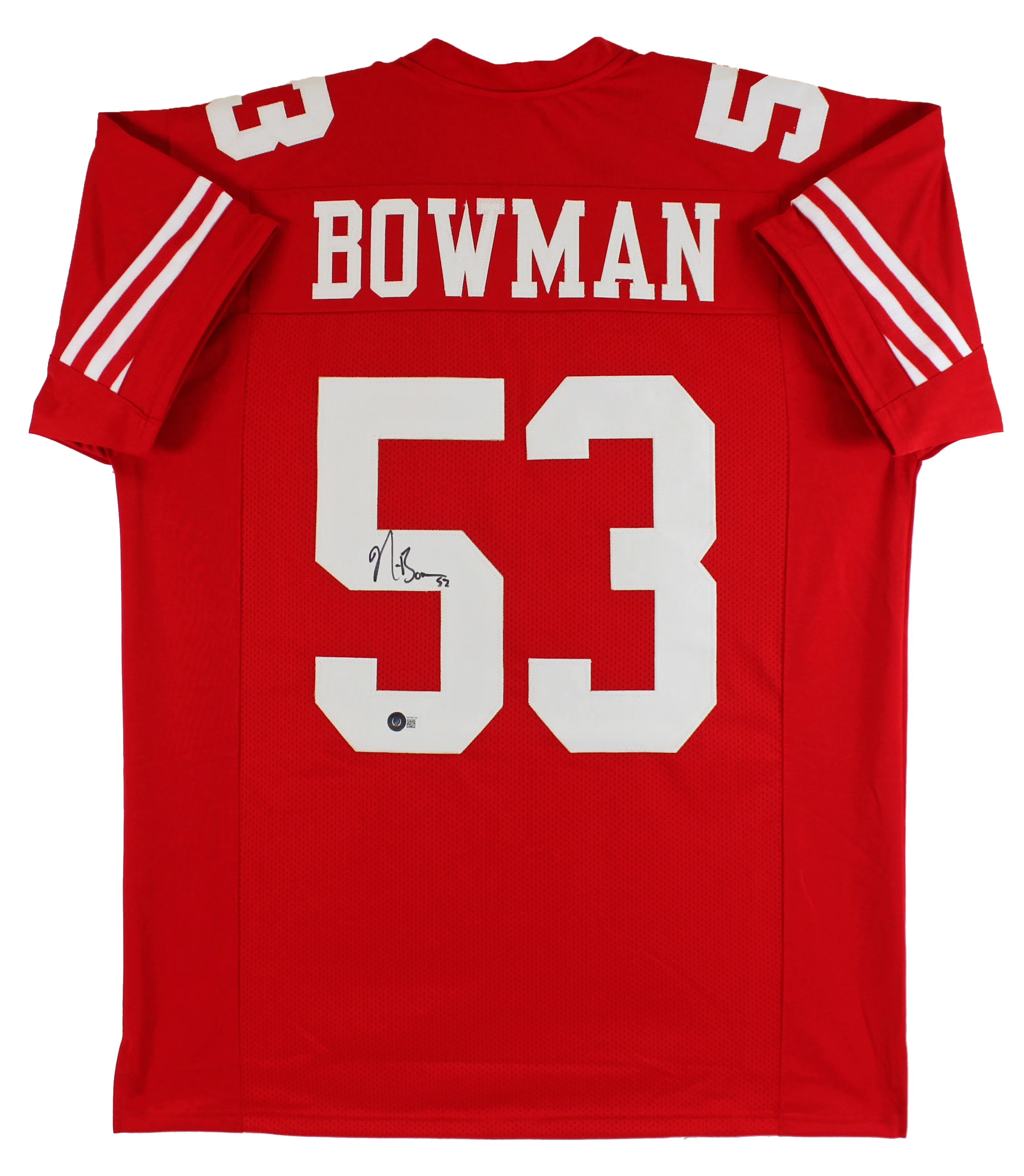 Navorro Bowman Authentic Signed Red Pro Style Jersey Autographed BAS - Image 2