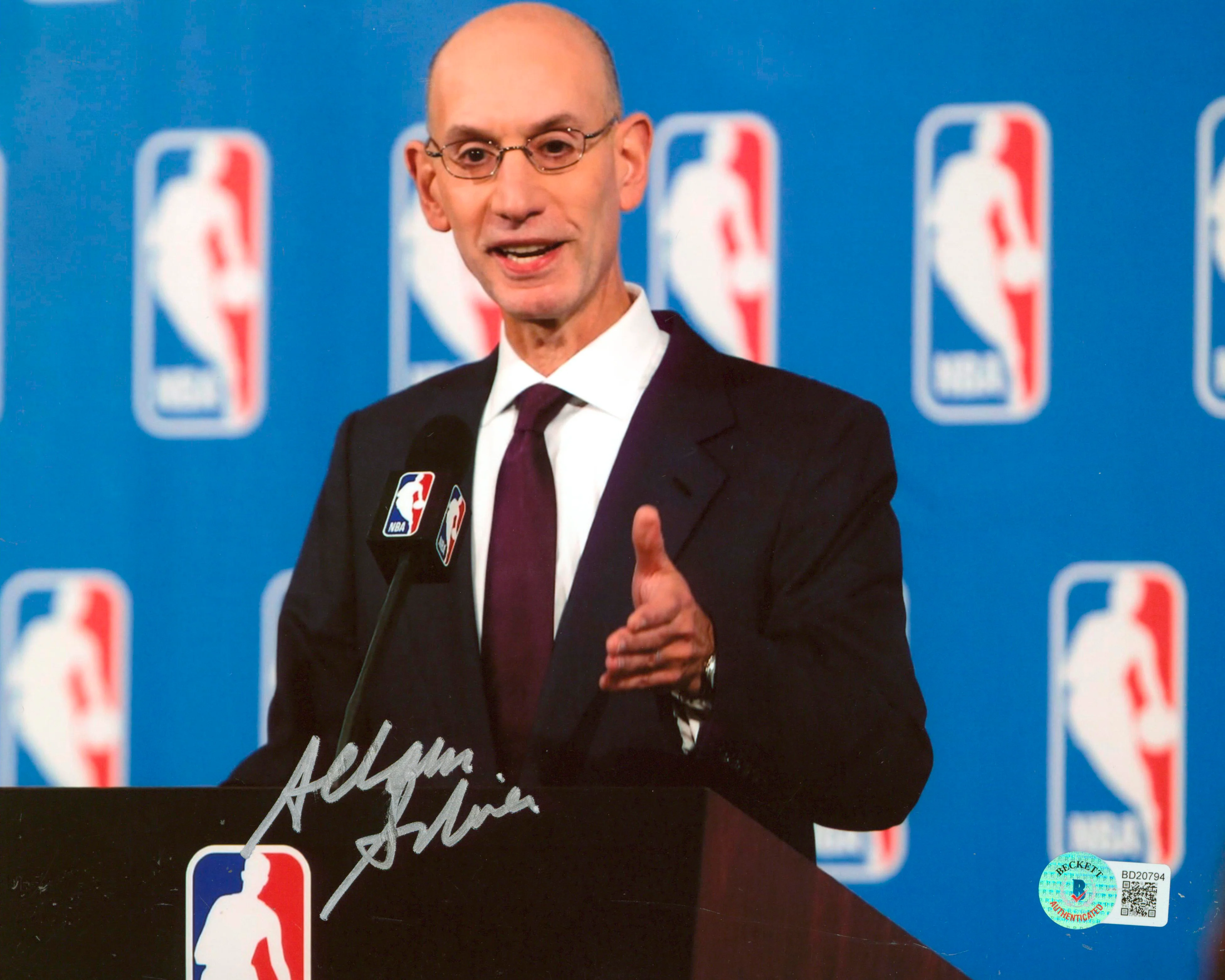 NBA Adam Silver Authentic Signed 8x10 Photo Autographed BAS #BD20794 - Image 2