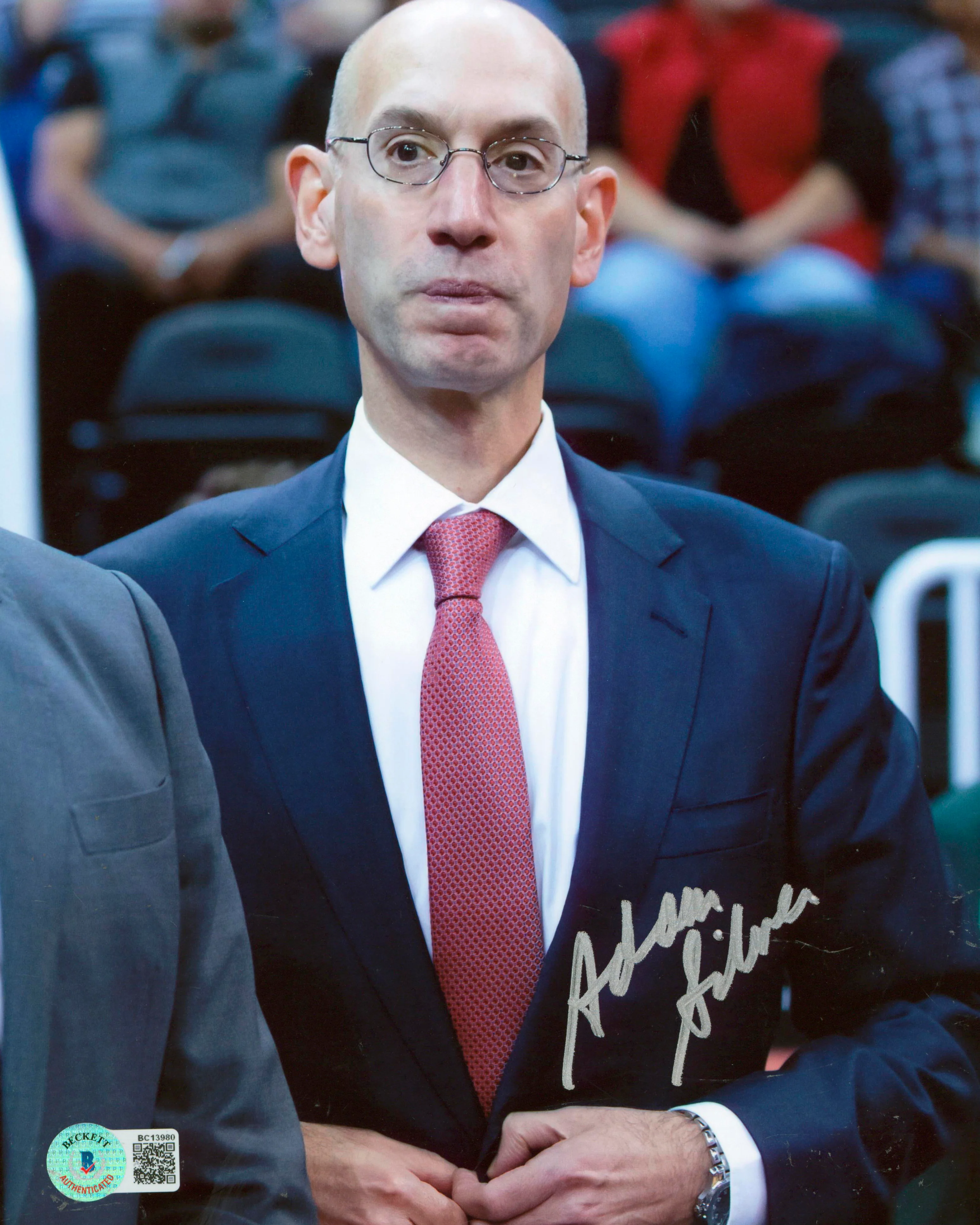NBA Adam SIlver Authentic Signed 8x10 Vertical Photo Autographed BAS 1 - Image 2