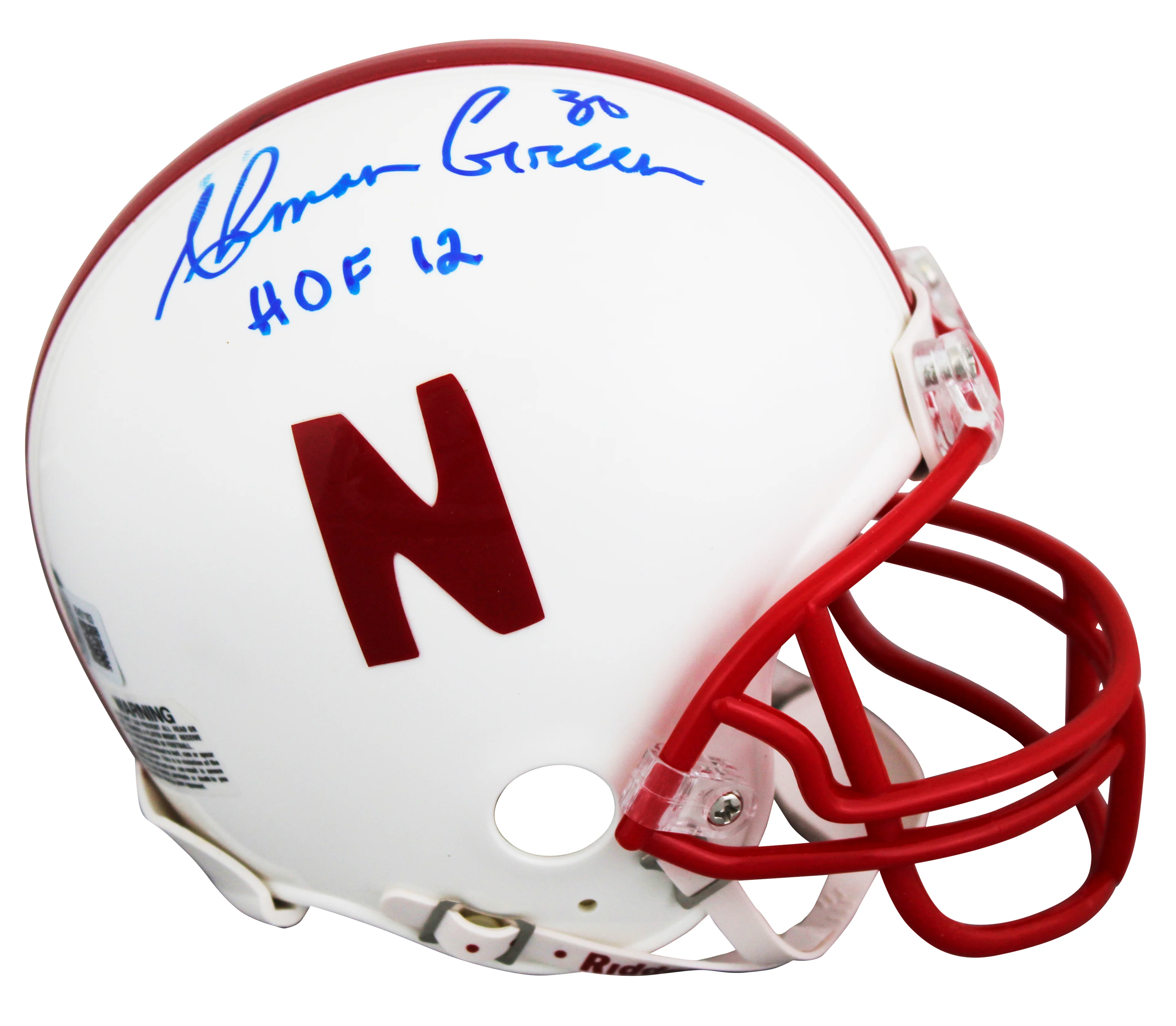 Nebraska Ahman Green HOF 12 Authentic Signed VSR4 Rep Mini Helmet W/ Case BAS - Image 3