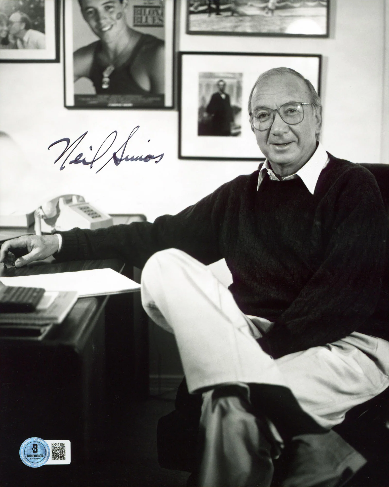 Neil Simon The Odd Couple Authentic Signed 8x10 Vertical Photo BAS #BR41109 - Image 2