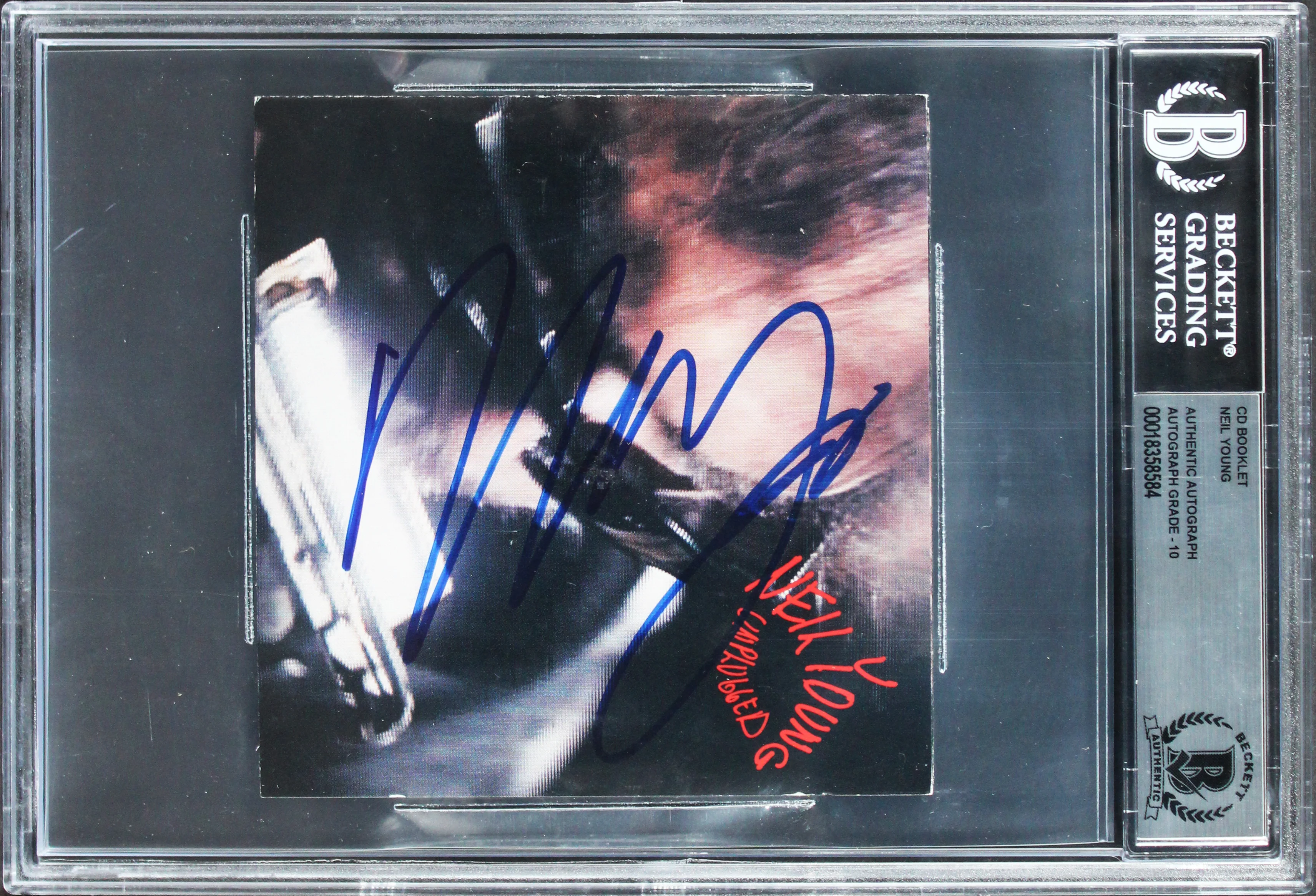 Neil Young Authentic Signed Unplugged Cd Cover Auto Graded Gem 10! BAS Slabbed - Image 2