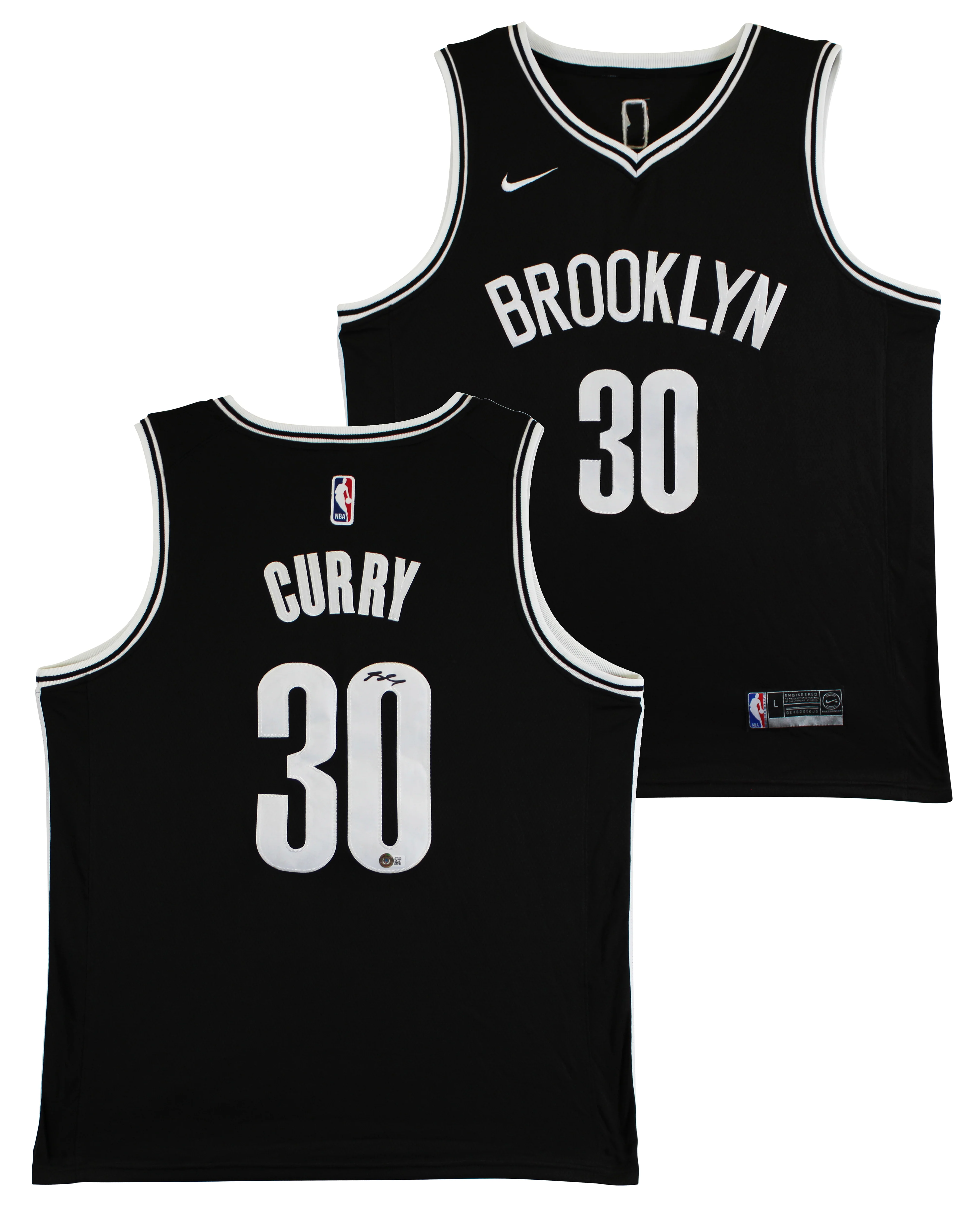 Nets Seth Curry Authentic Signed Black Nike Swingman Jersey BAS #BK88794