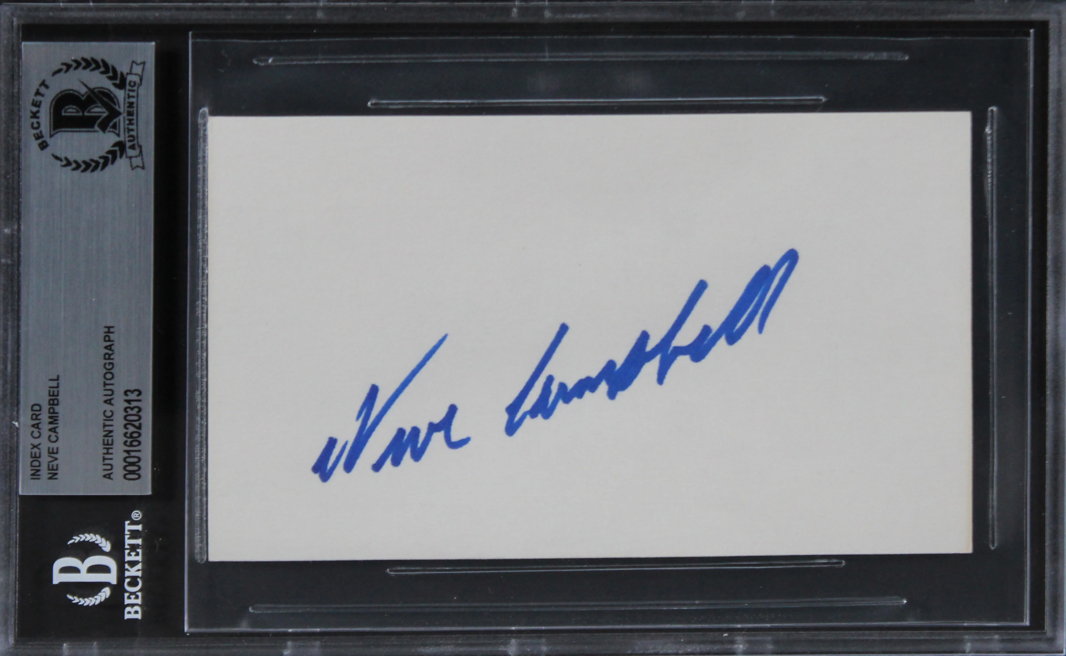 Neve Campbell Scream Authentic Signed 3x5 Index Card Autographed BAS Slabbed - Image 2