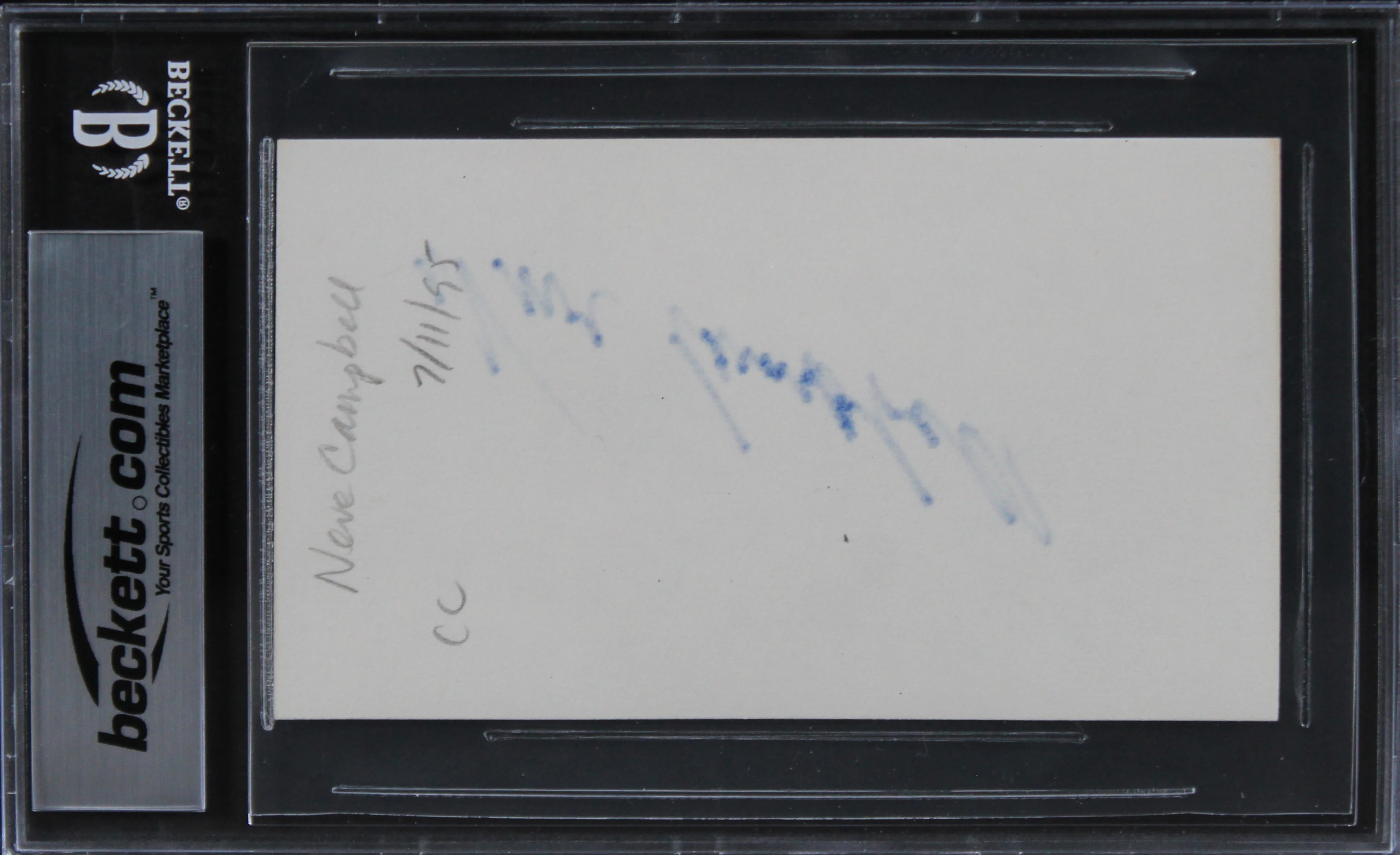 Neve Campbell Scream Authentic Signed 3x5 Index Card Autographed BAS Slabbed - Image 3